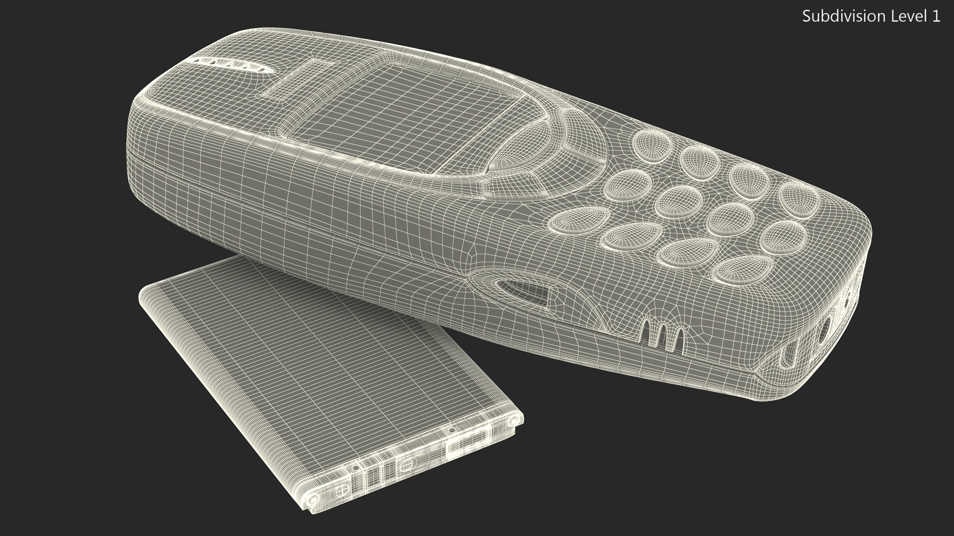 3D model Nokia 3310 with Li Ion Battery