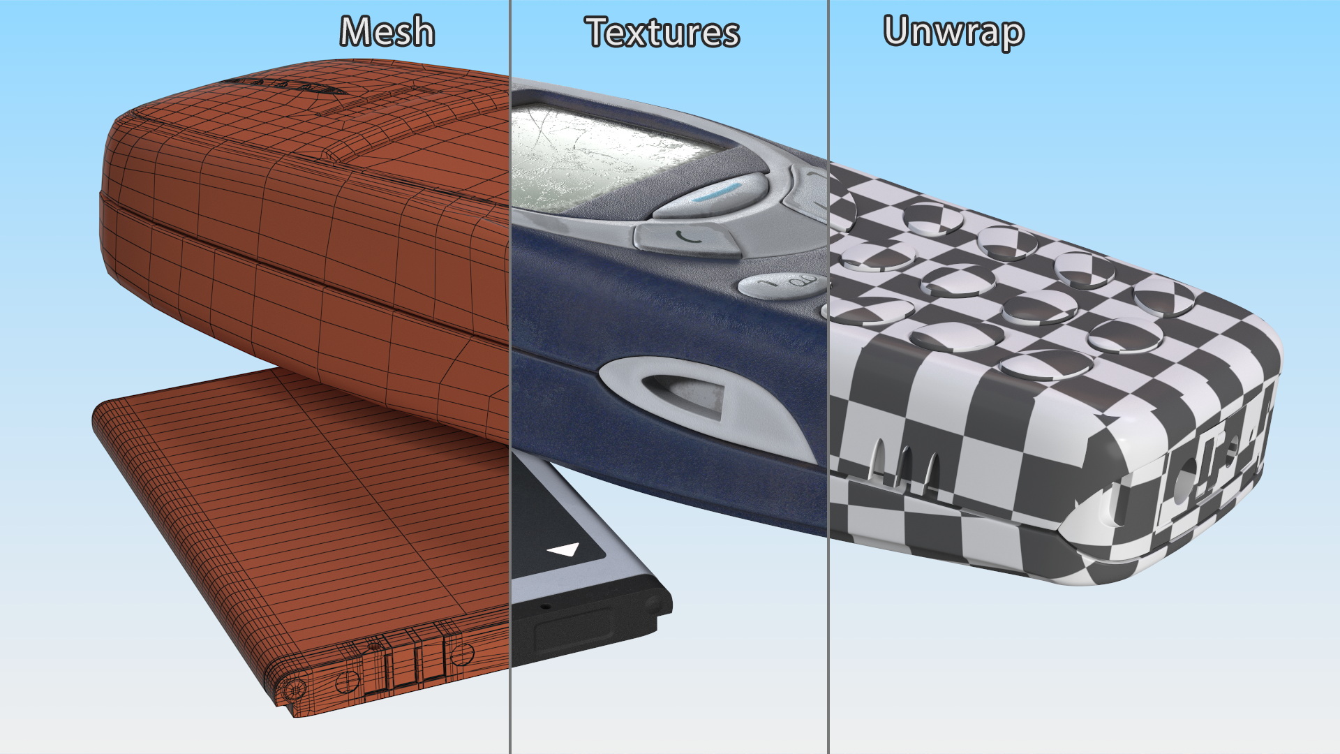 3D model Nokia 3310 with Li Ion Battery
