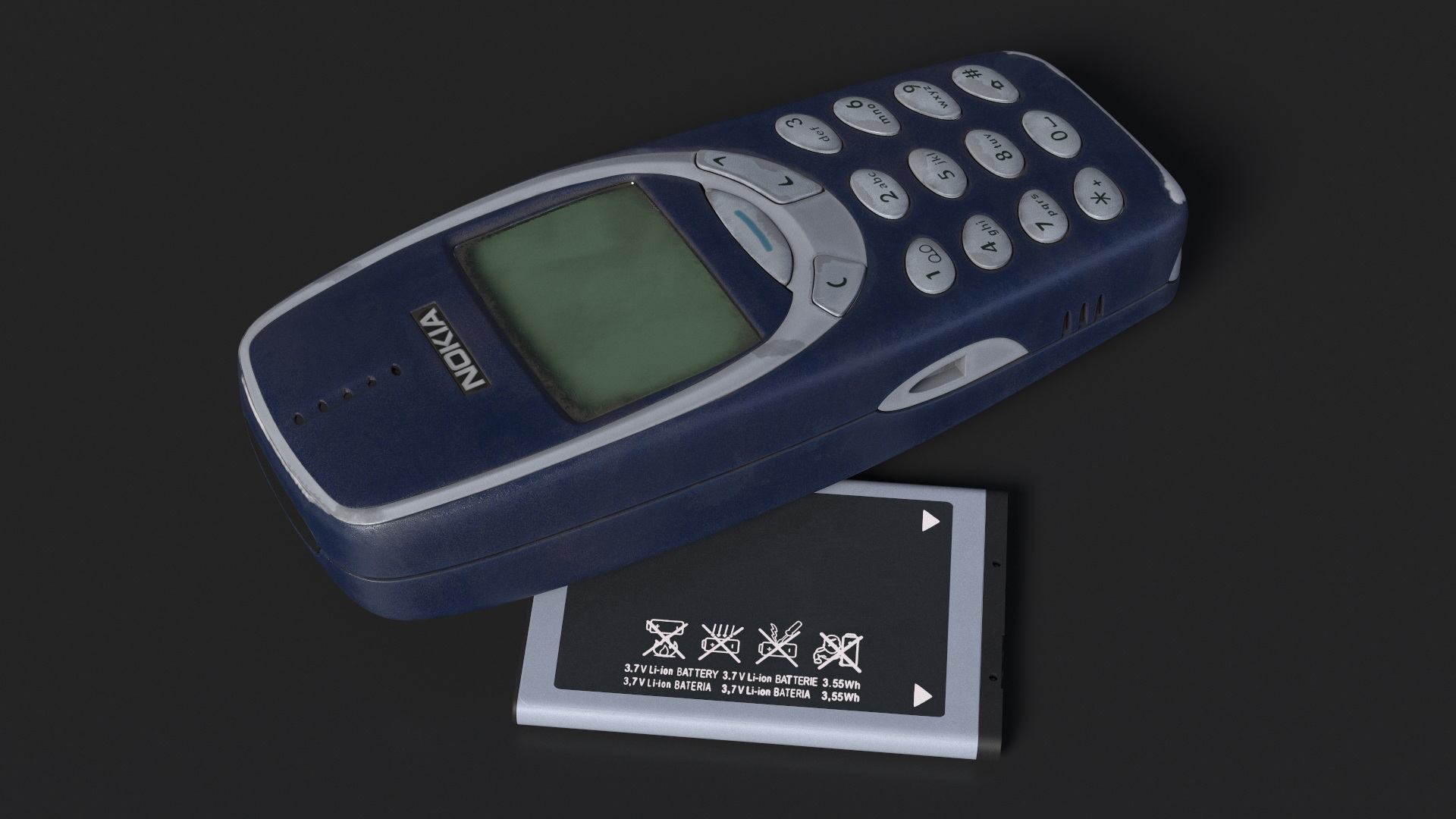 3D model Nokia 3310 with Li Ion Battery