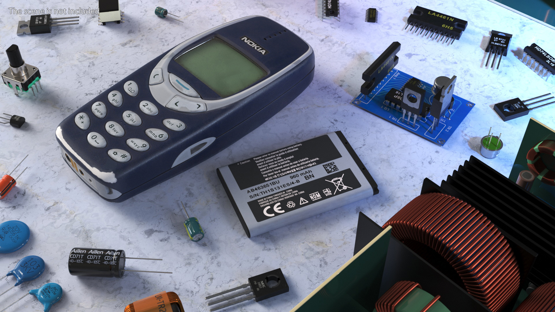 3D model Nokia 3310 with Li Ion Battery
