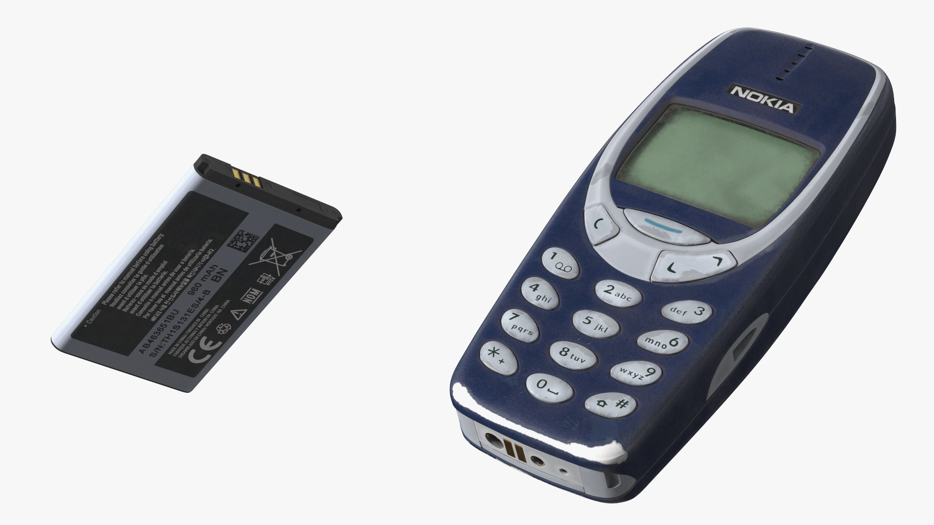 3D model Nokia 3310 with Li Ion Battery