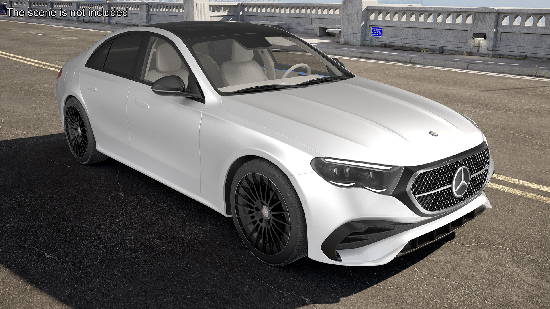 3D White 2023 Mercedes E-Class Simple Interior model