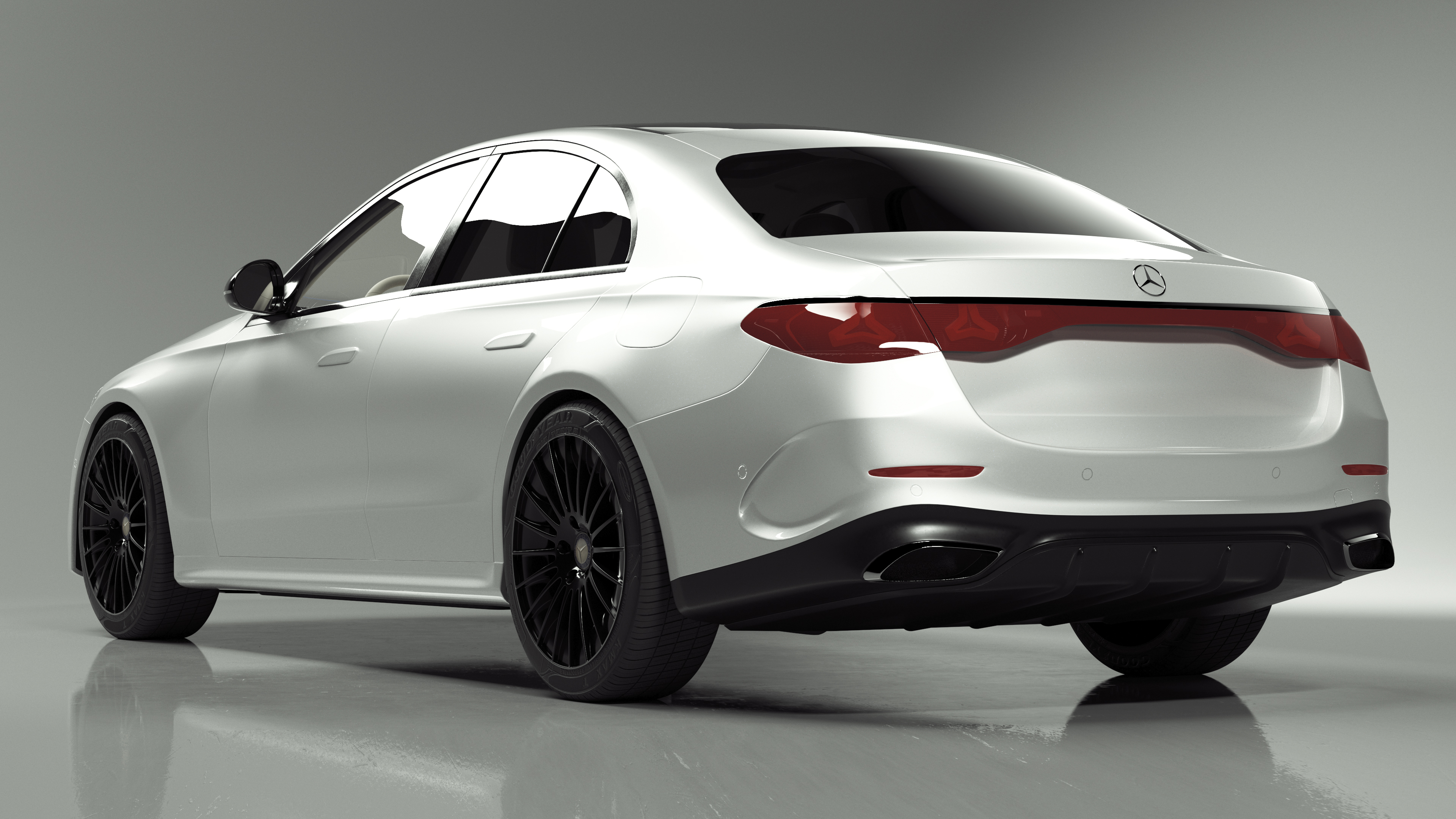 3D White 2023 Mercedes E-Class Simple Interior model