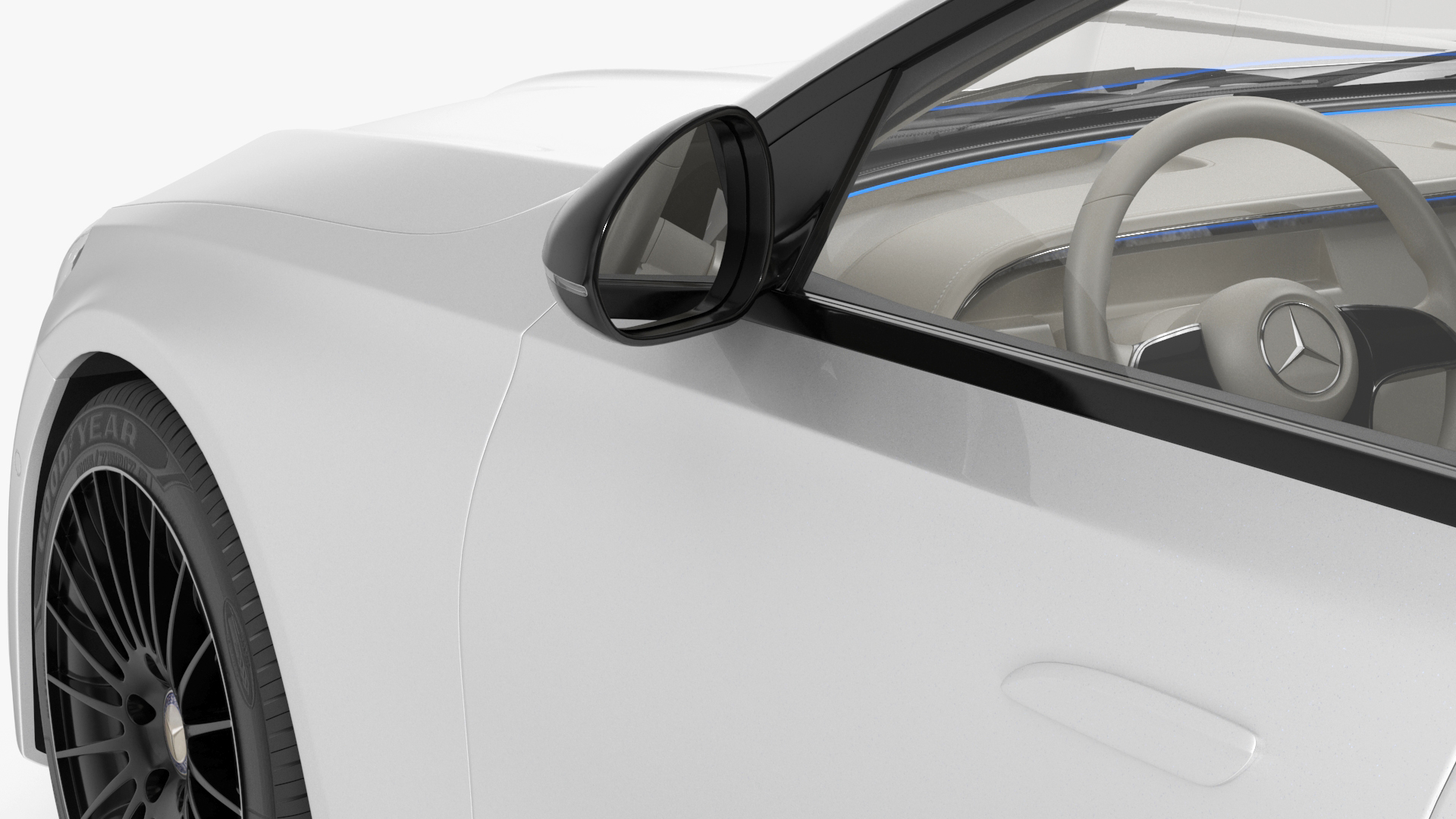3D White 2023 Mercedes E-Class Simple Interior model