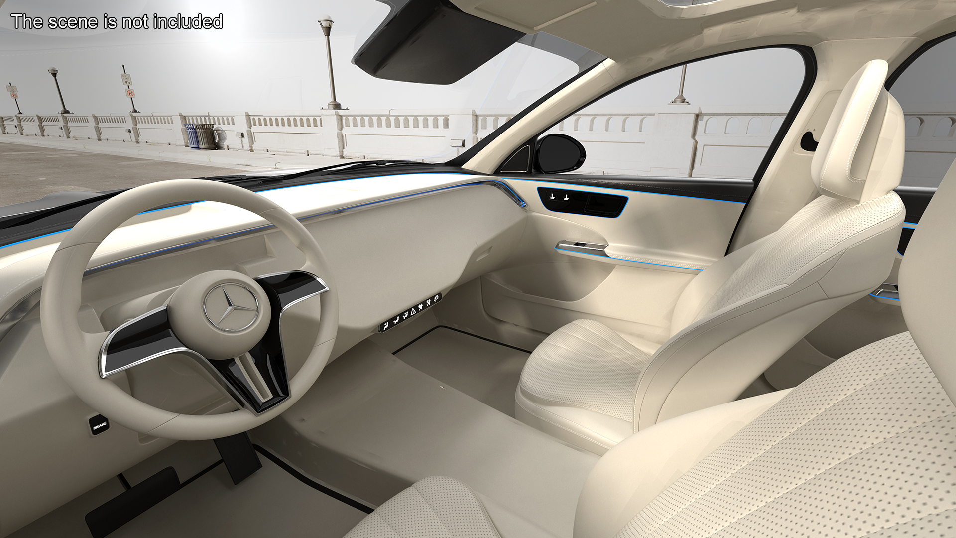 3D White 2023 Mercedes E-Class Simple Interior model