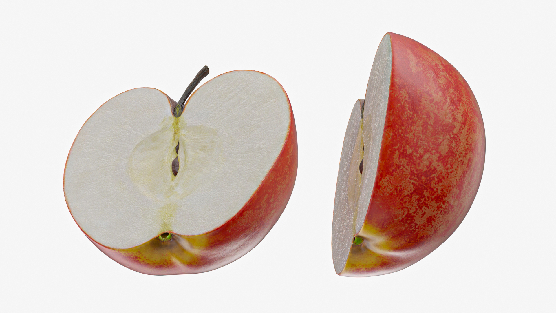 Half Sliced Apple 3D
