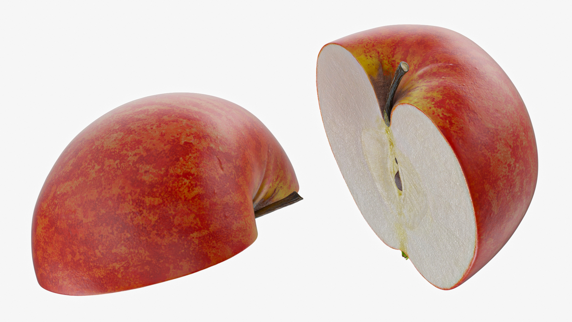 Half Sliced Apple 3D