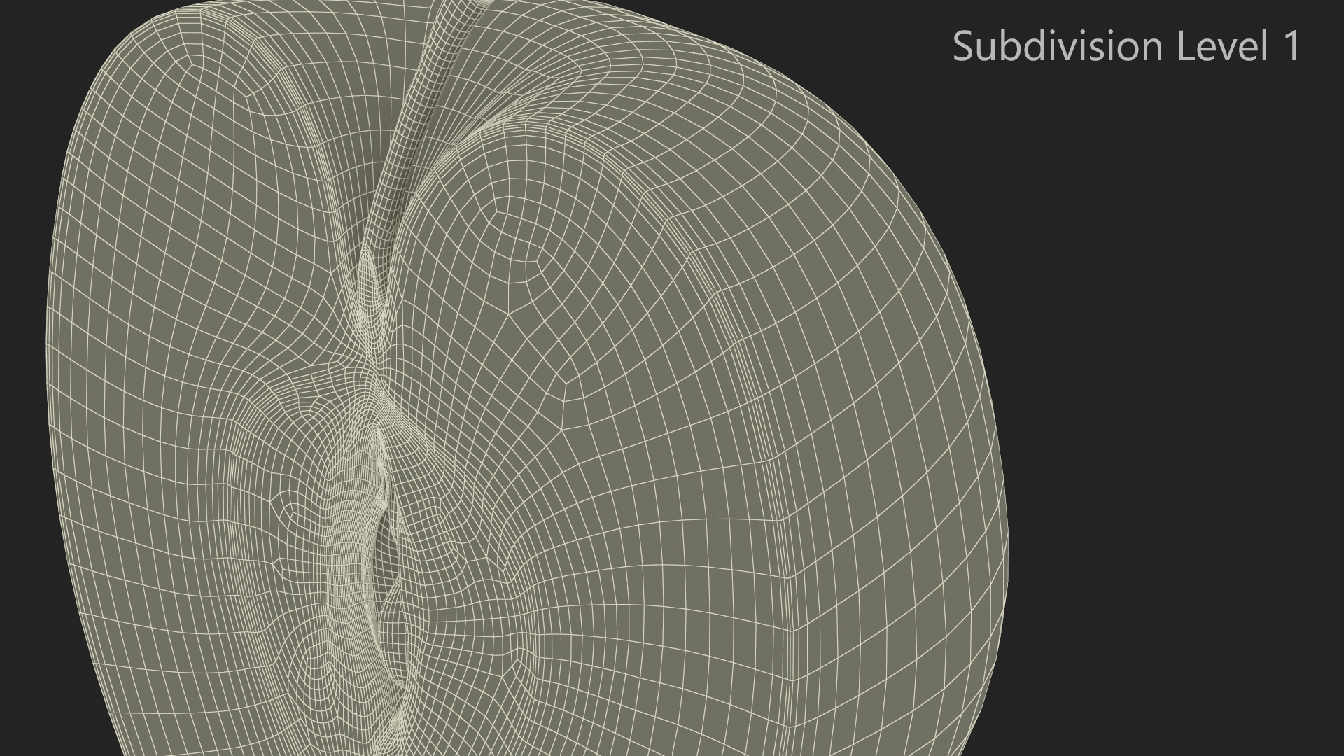 Half Sliced Apple 3D
