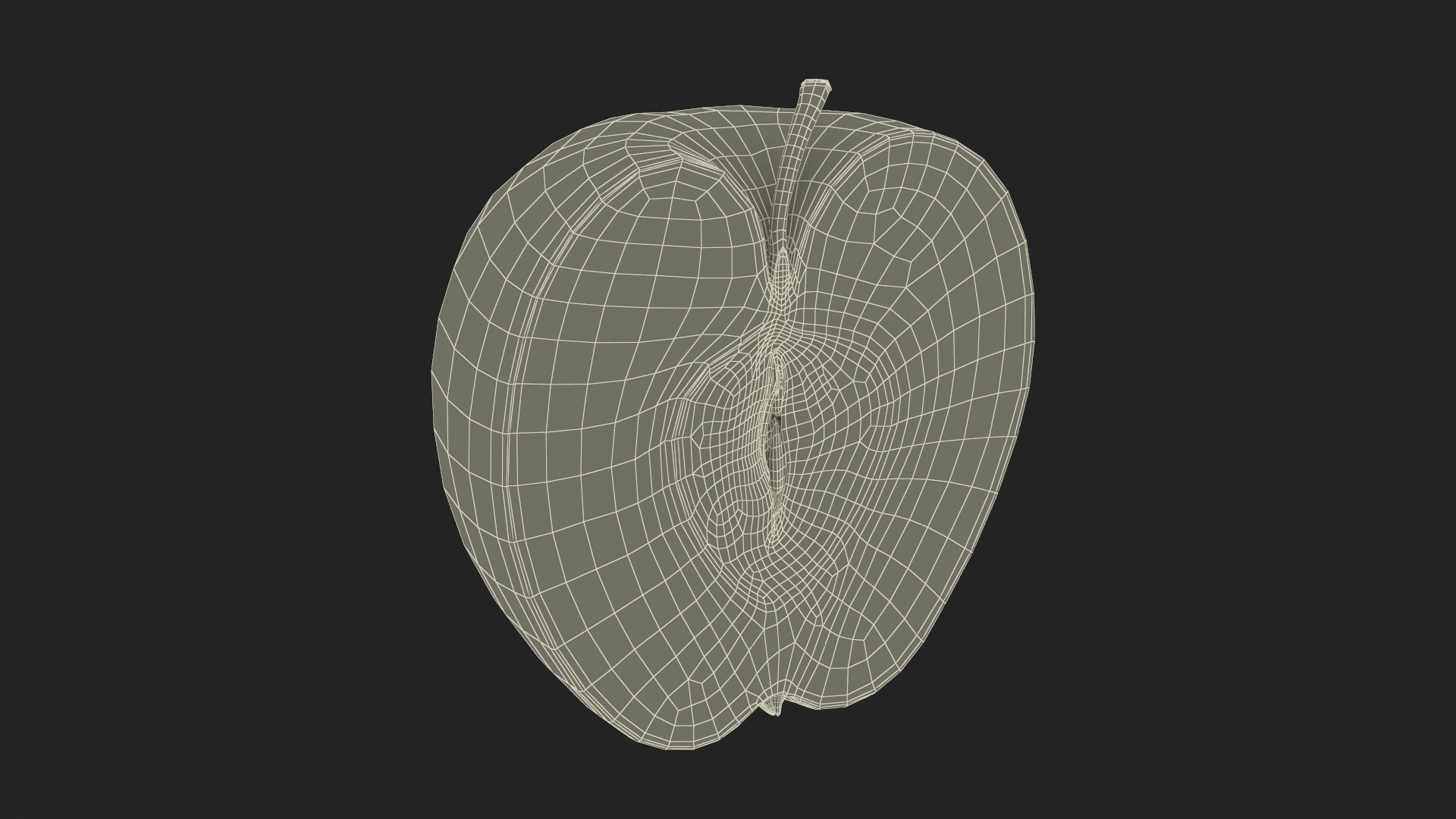 Half Sliced Apple 3D