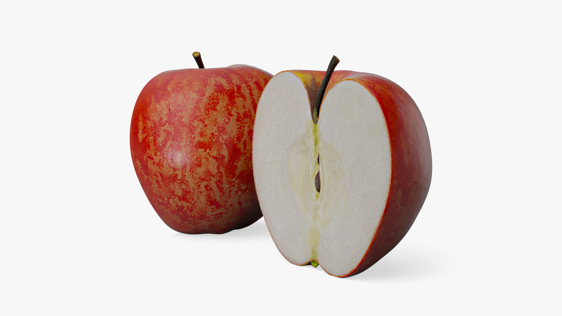 Half Sliced Apple 3D
