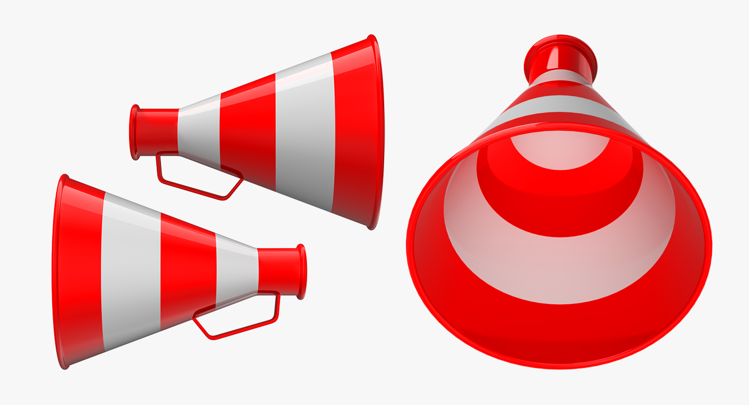 3D Red Megaphone model