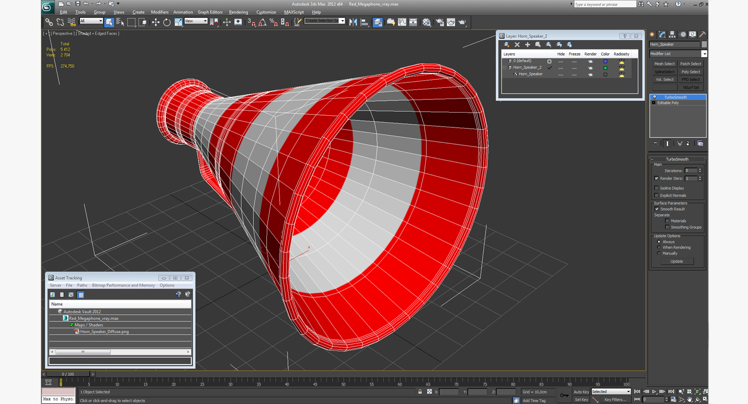 3D Red Megaphone model