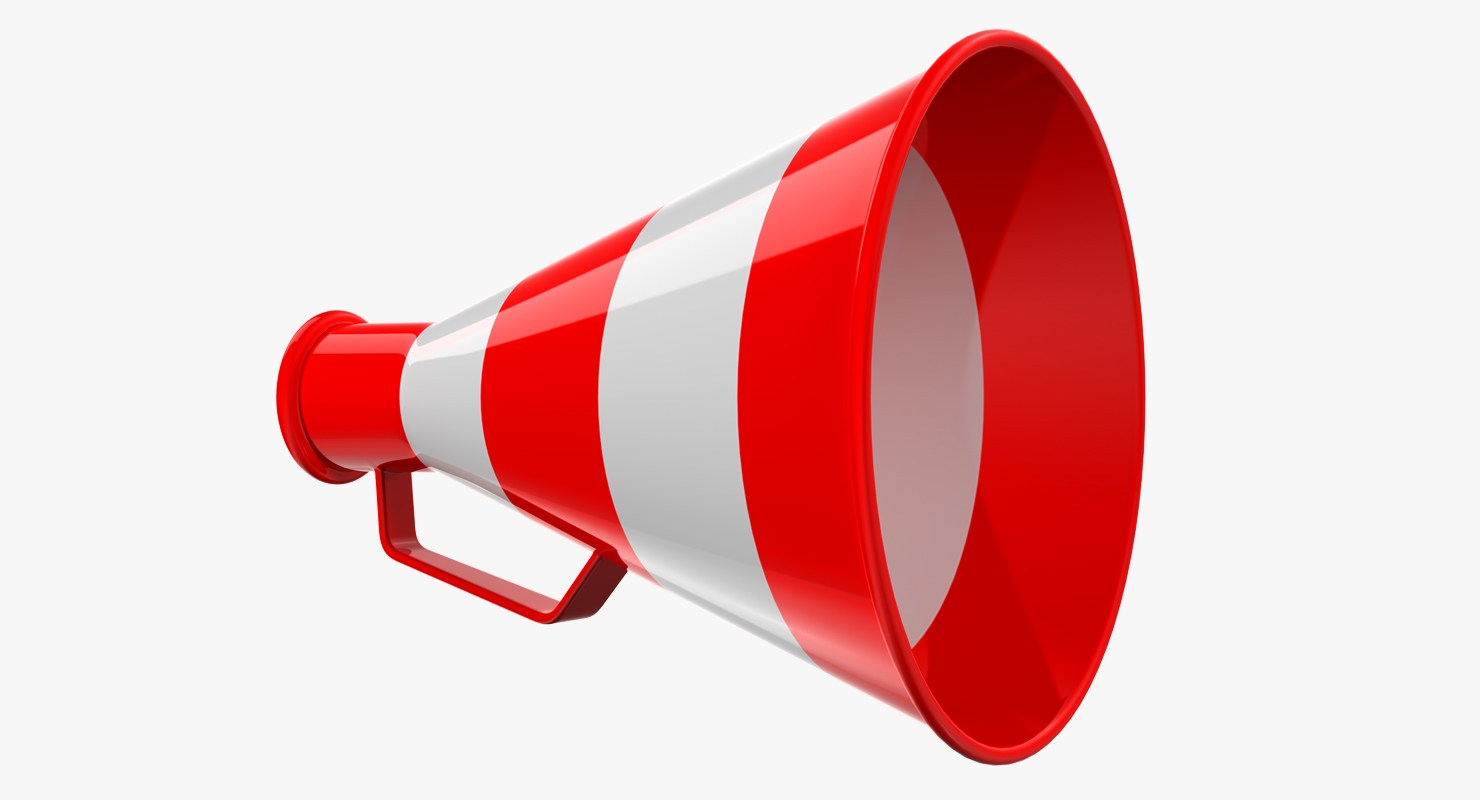 3D Red Megaphone model