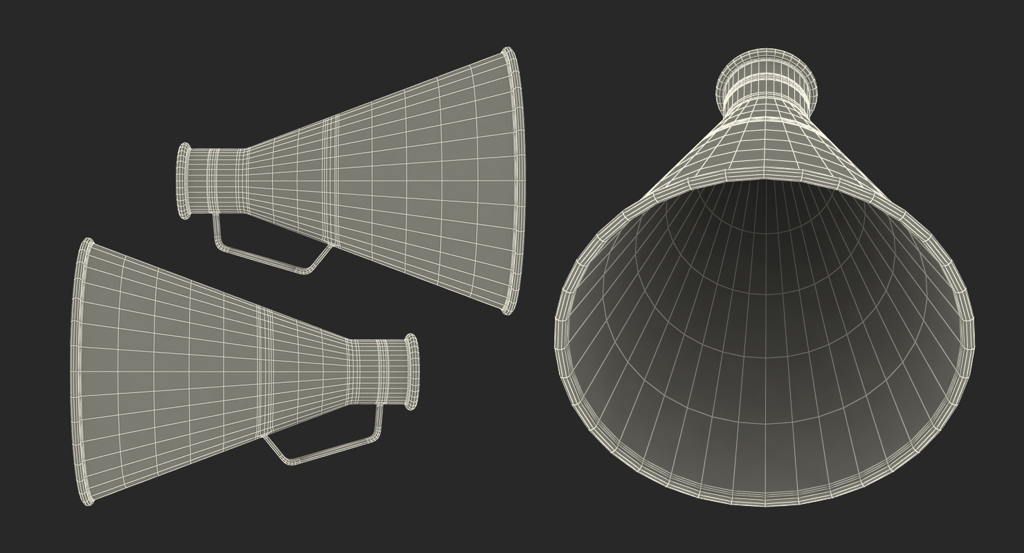 3D Red Megaphone model