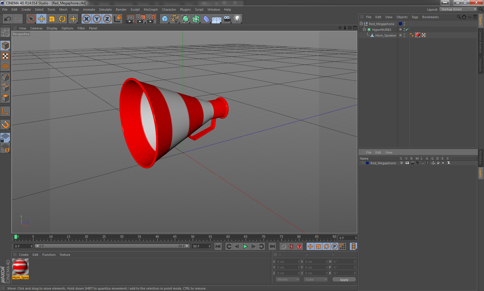 3D Red Megaphone model