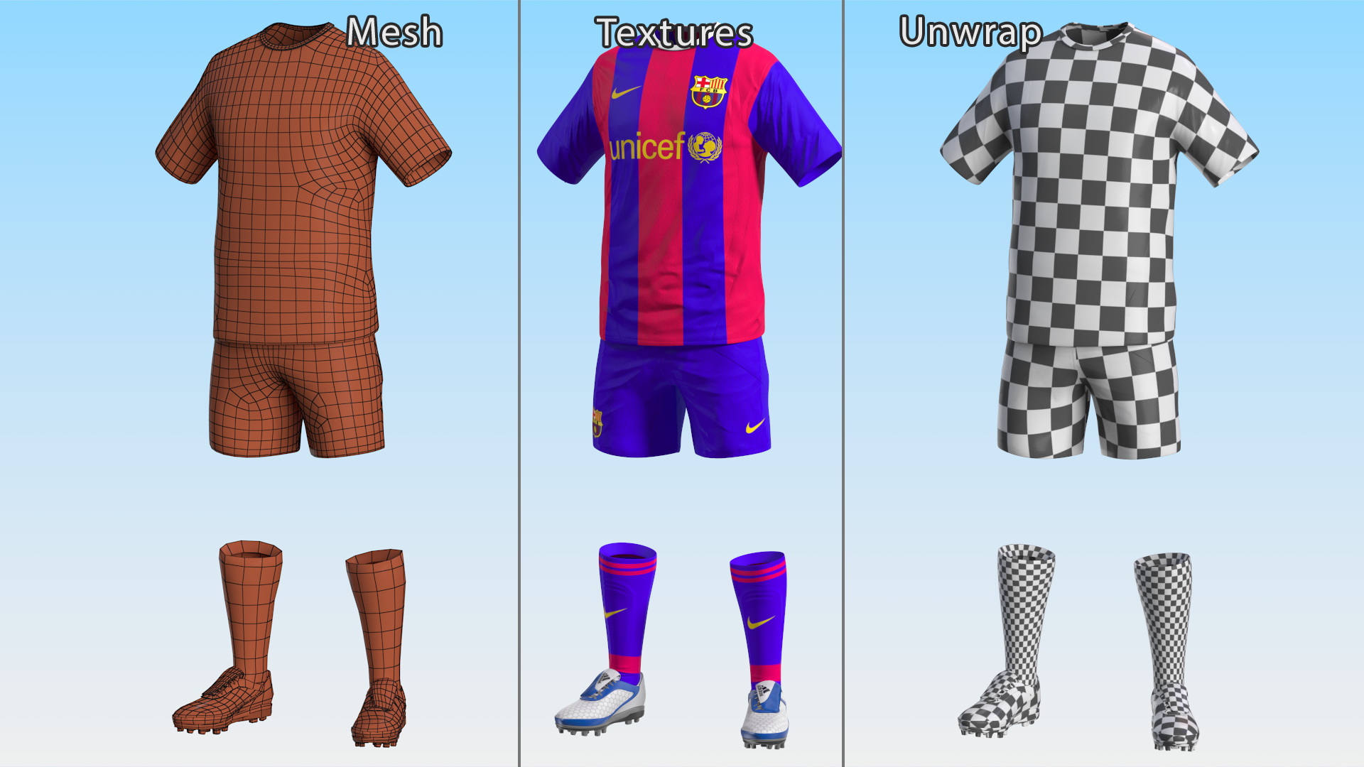 Soccer Clothes Barcelona 3D model