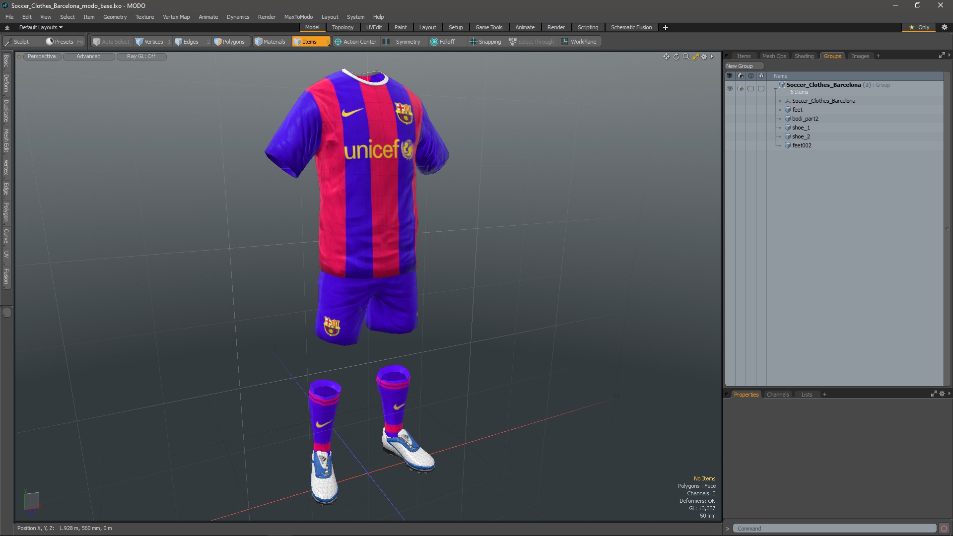 Soccer Clothes Barcelona 3D model