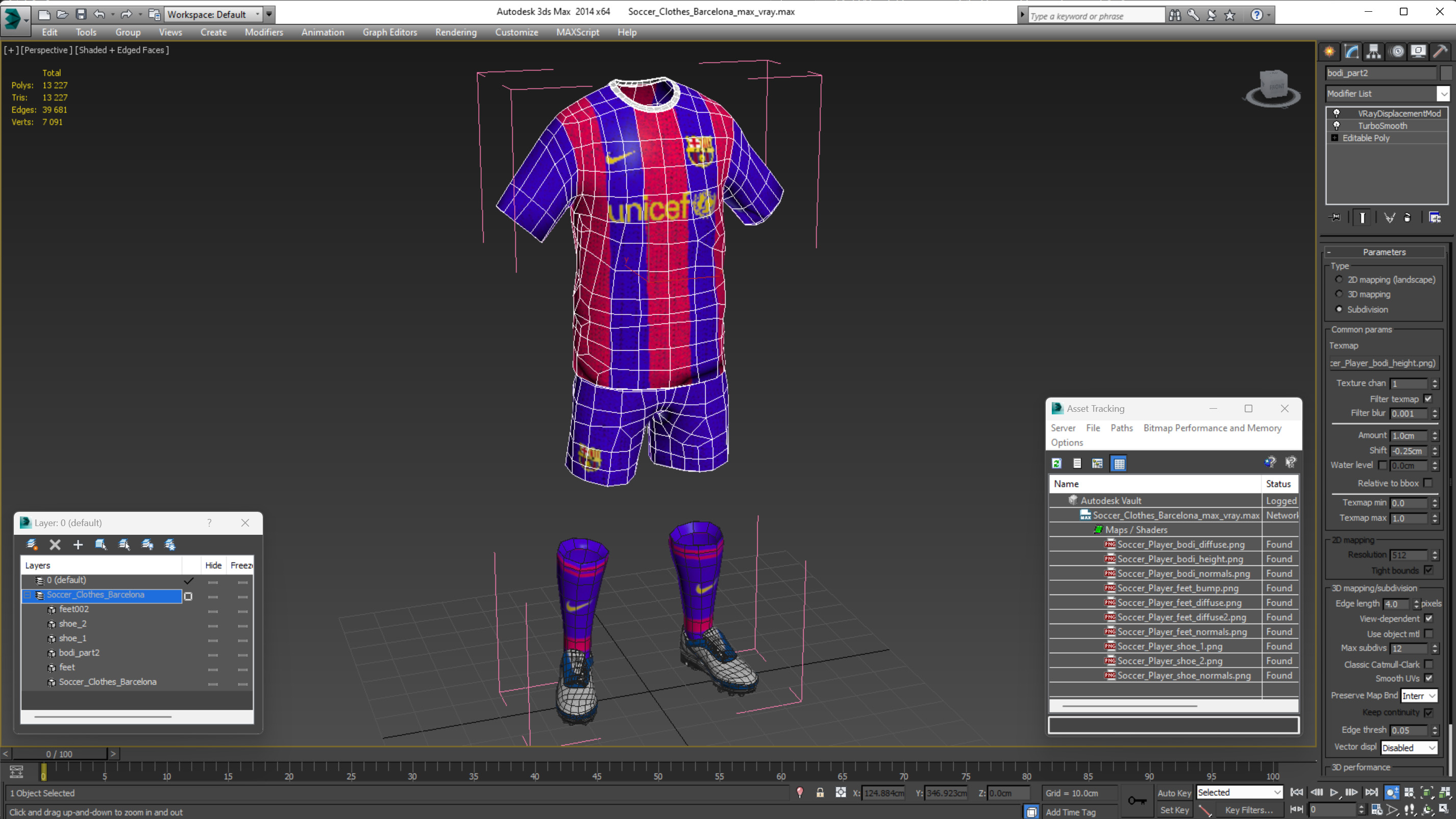 Soccer Clothes Barcelona 3D model