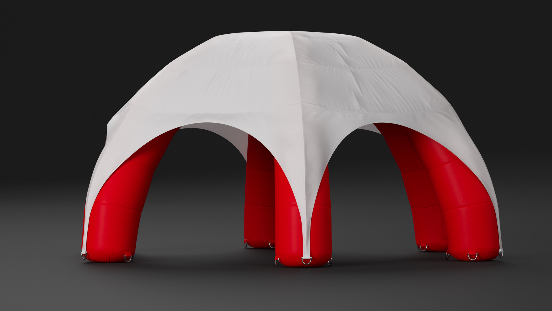 3D model Red White Inflatable Dome Tent