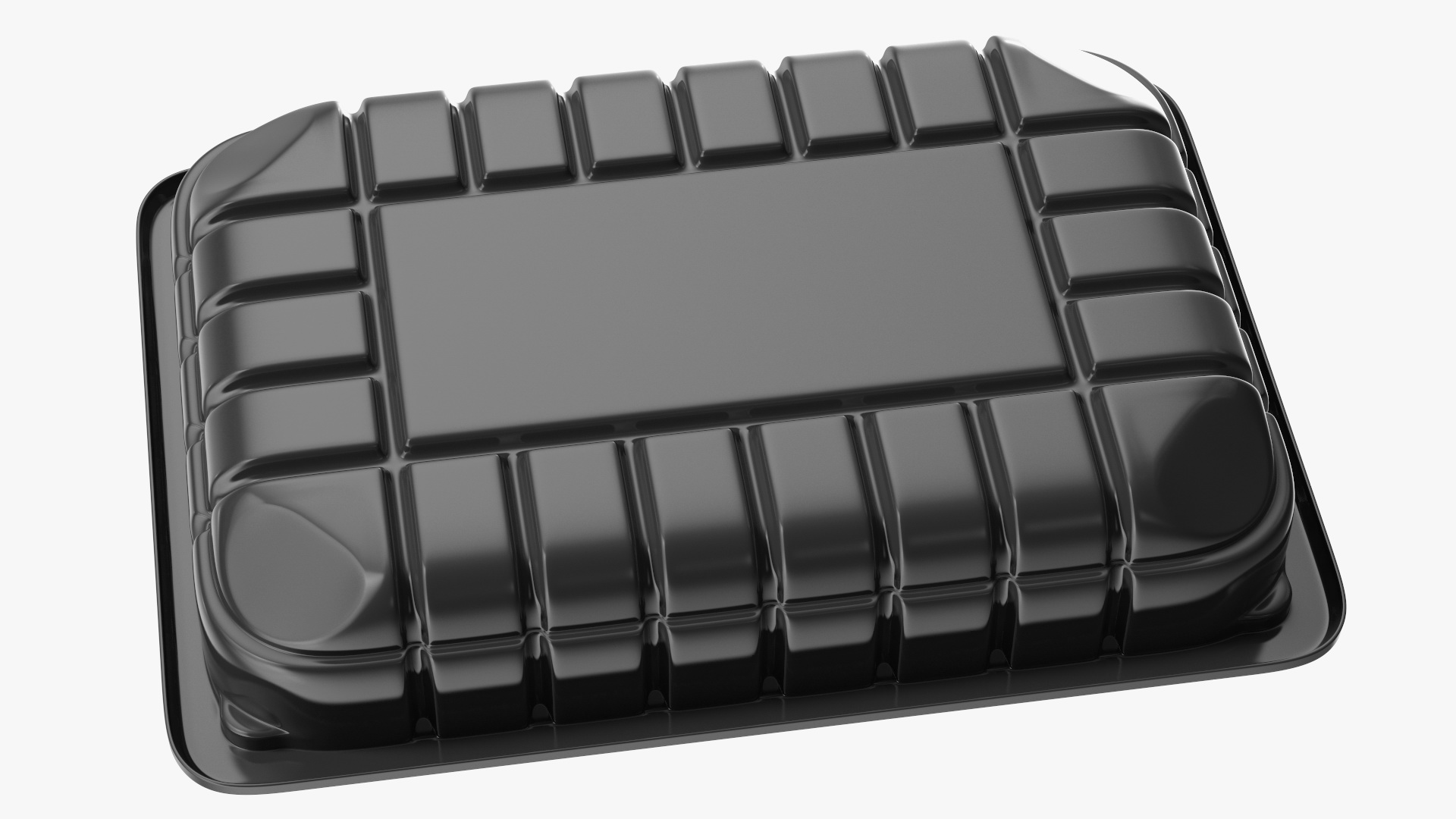 3D Black Plastic Food Container without Lid 18x13cm model