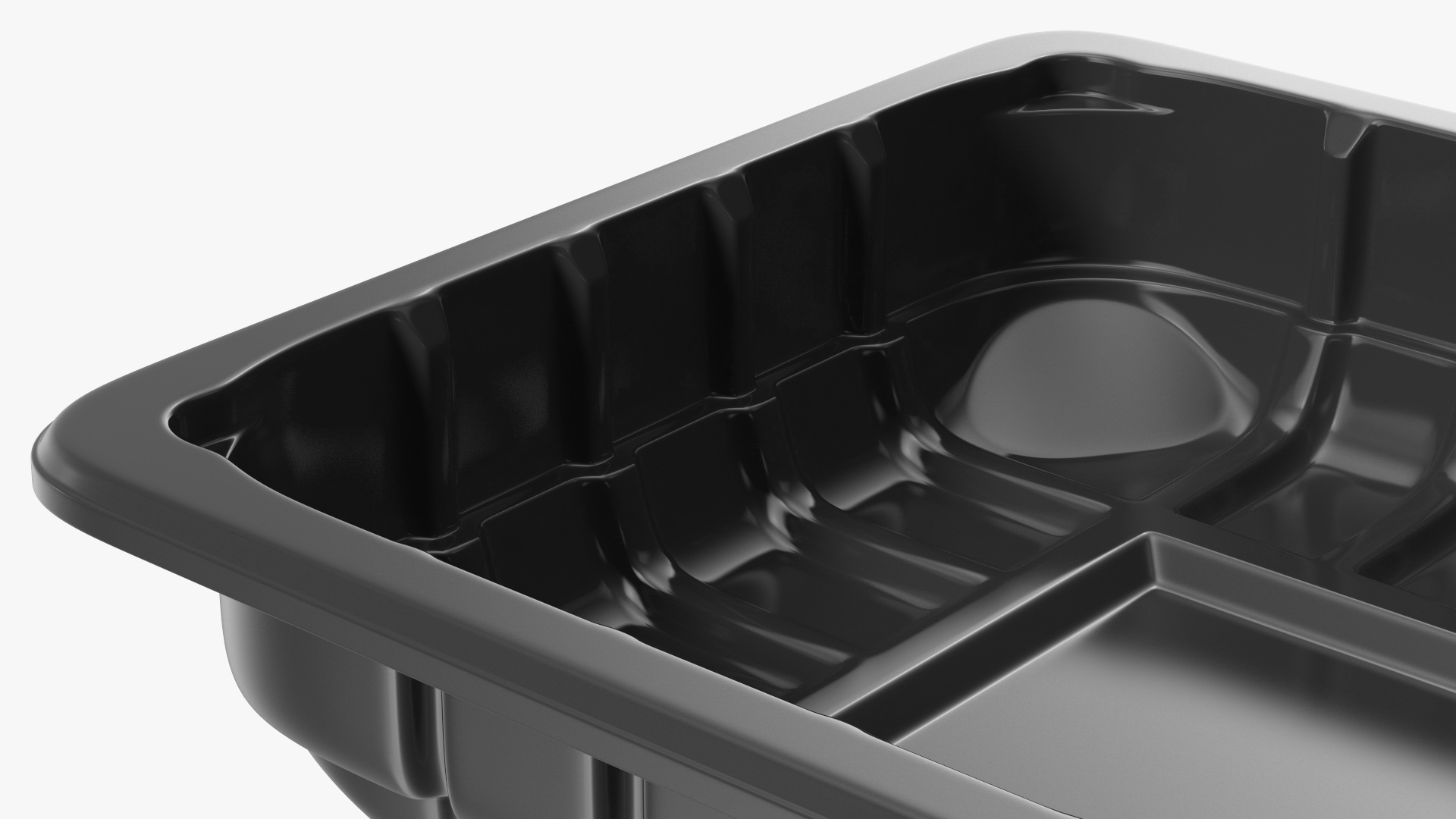 3D Black Plastic Food Container without Lid 18x13cm model