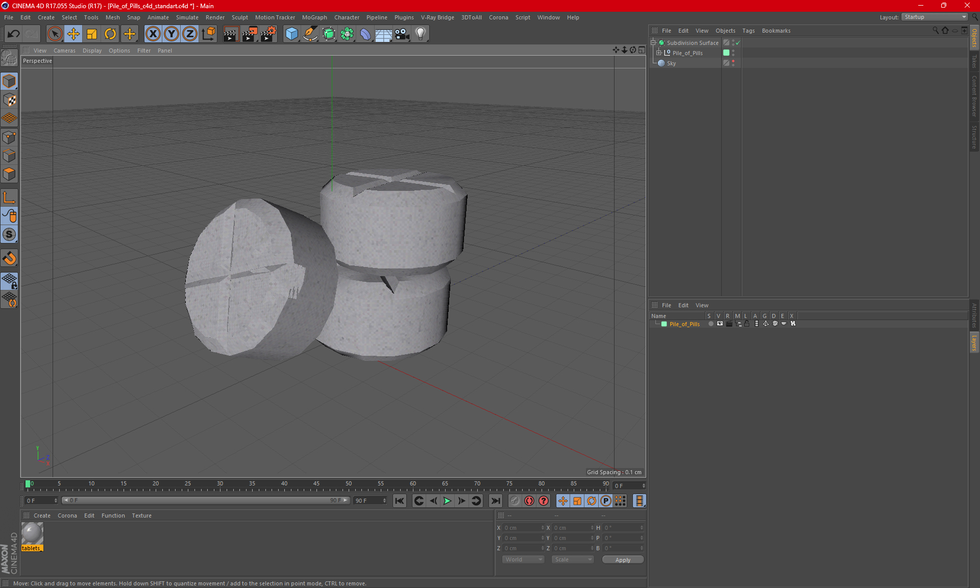 3D Pile of Pills model