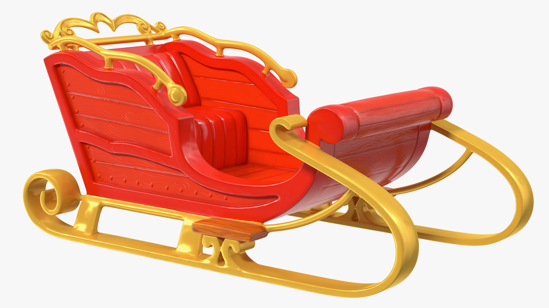 3D Santa Claus Reindeer Sleigh Flying Fur model