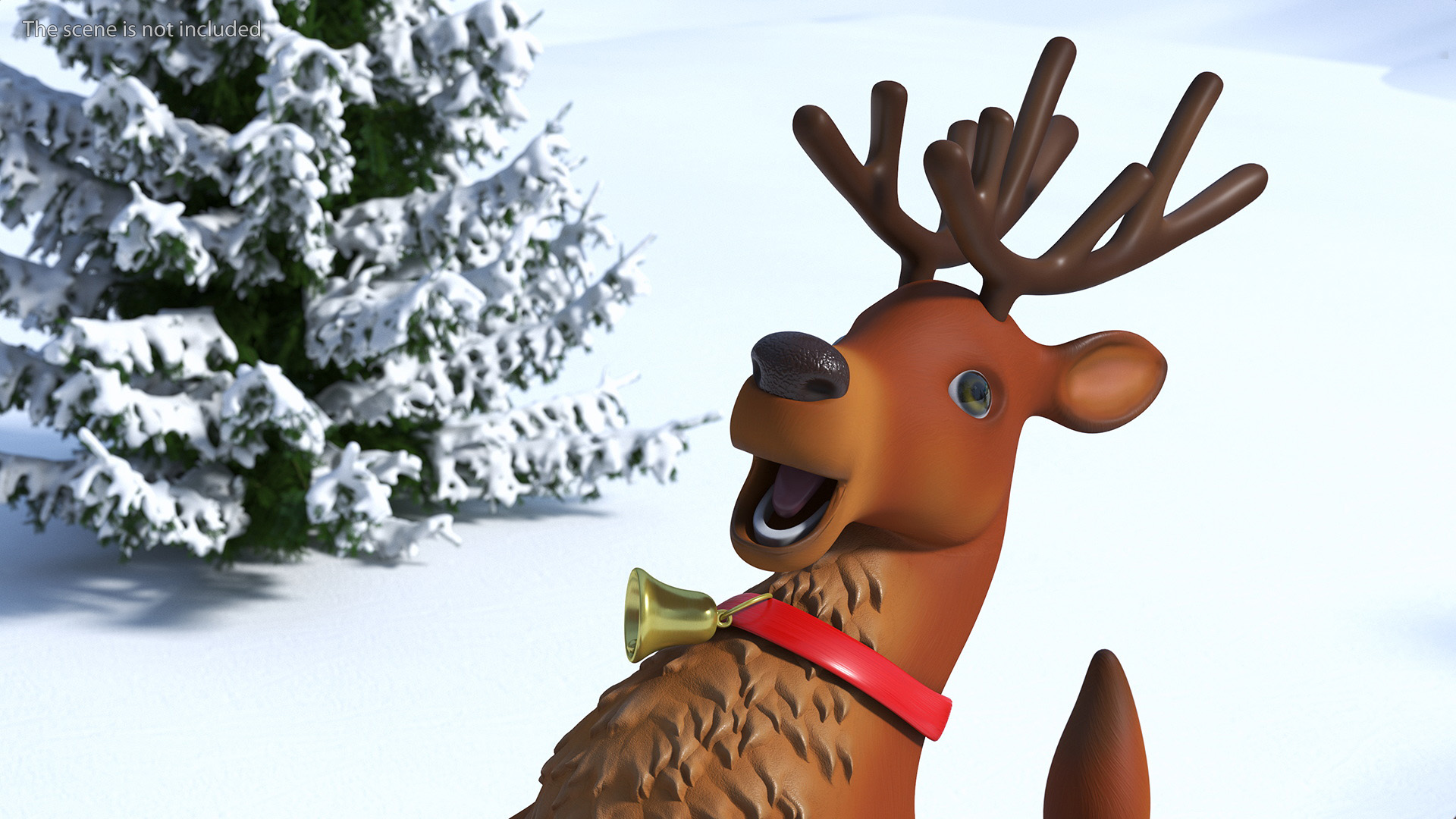 3D Santa Claus Reindeer Sleigh Flying Fur model