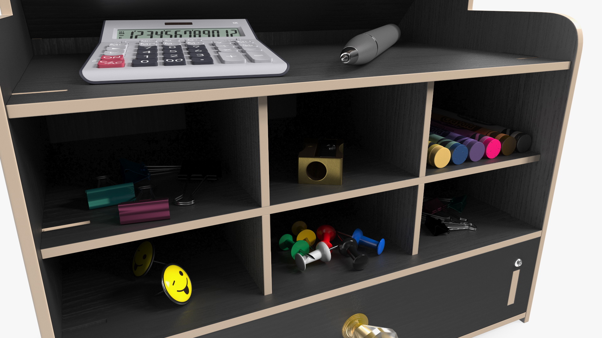 3D Office Stationery Organizer with Supplies