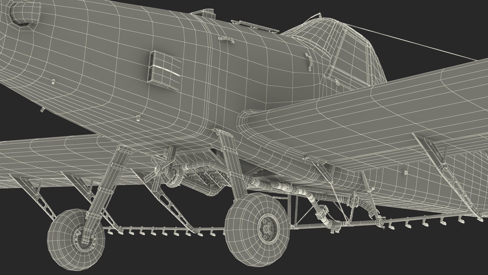 Agricultural Aircraft White Rigged 3D model