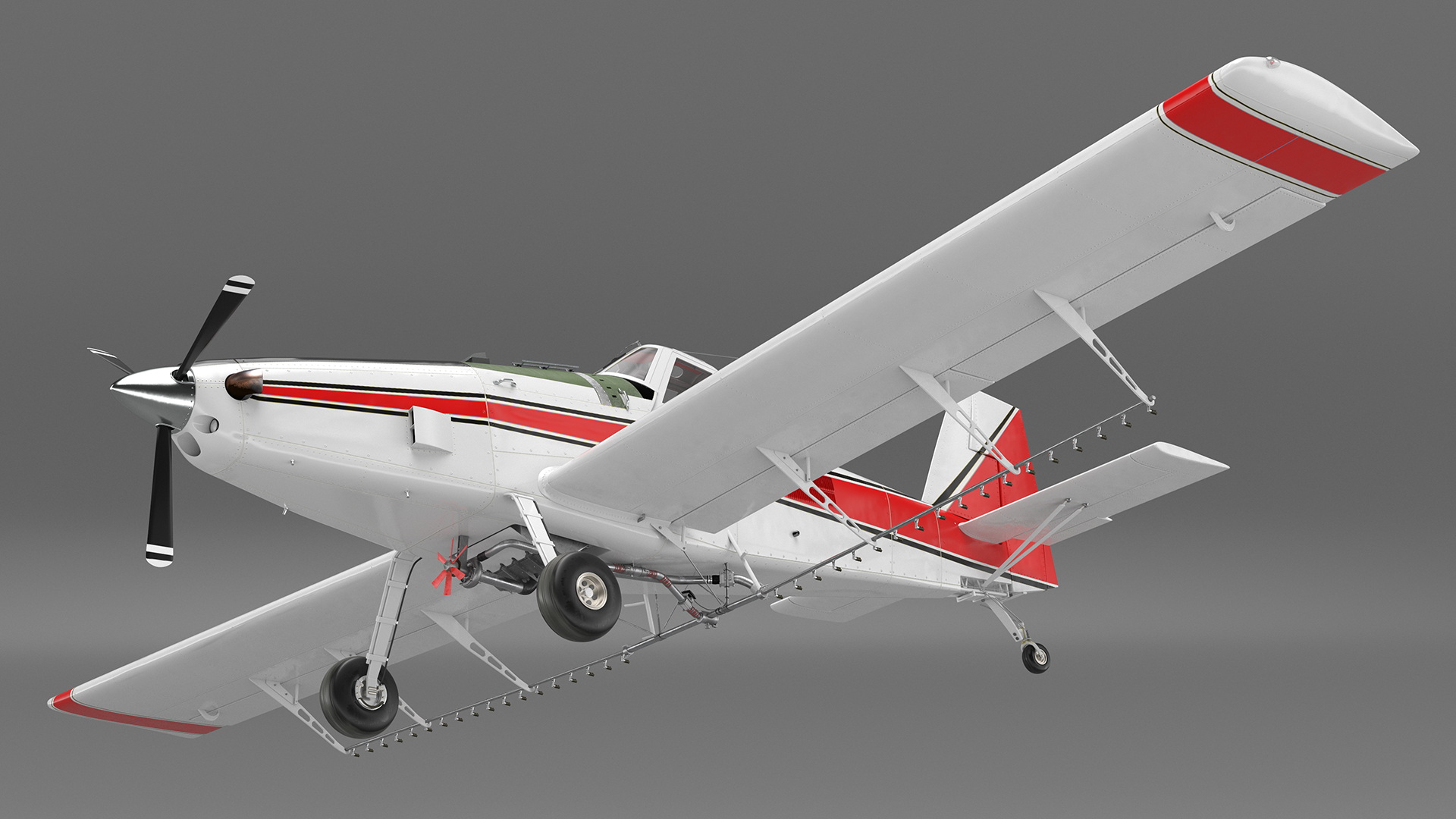 Agricultural Aircraft White Rigged 3D model