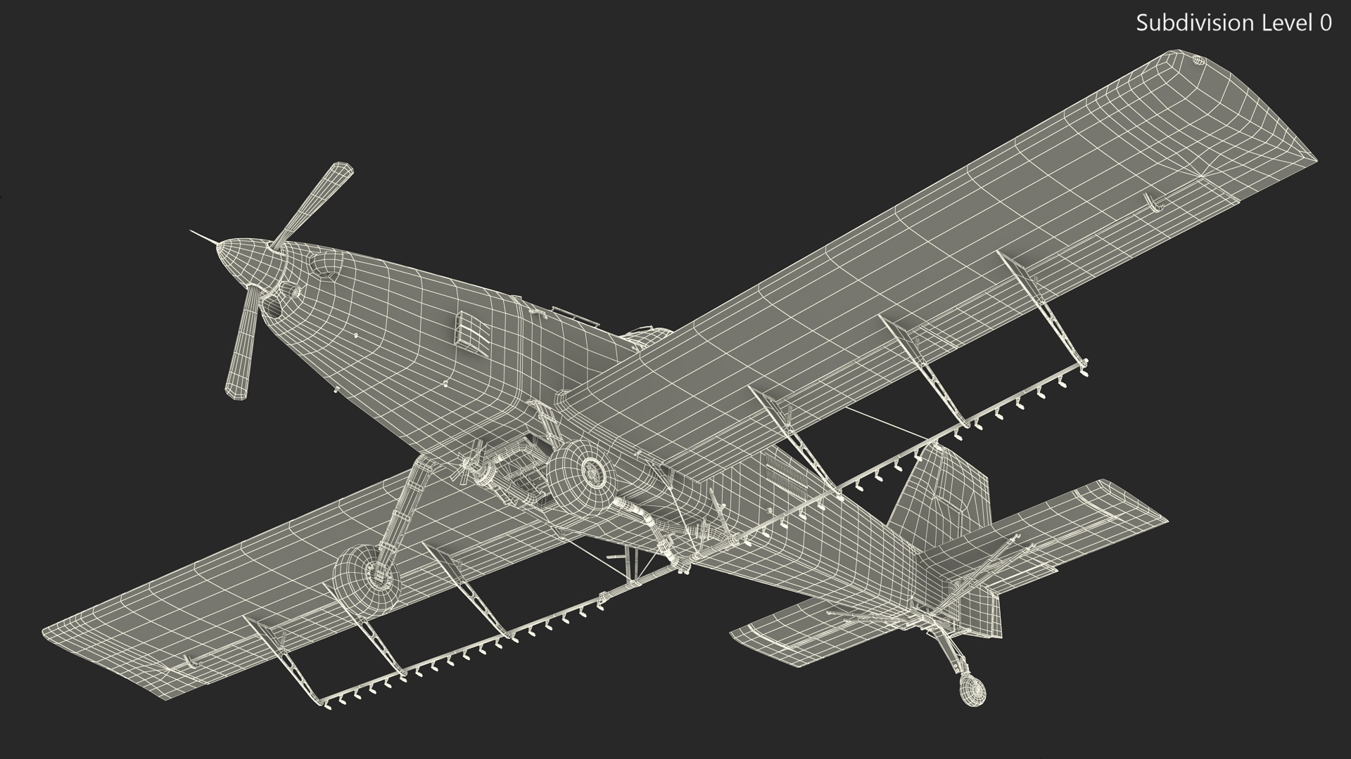 Agricultural Aircraft White Rigged 3D model