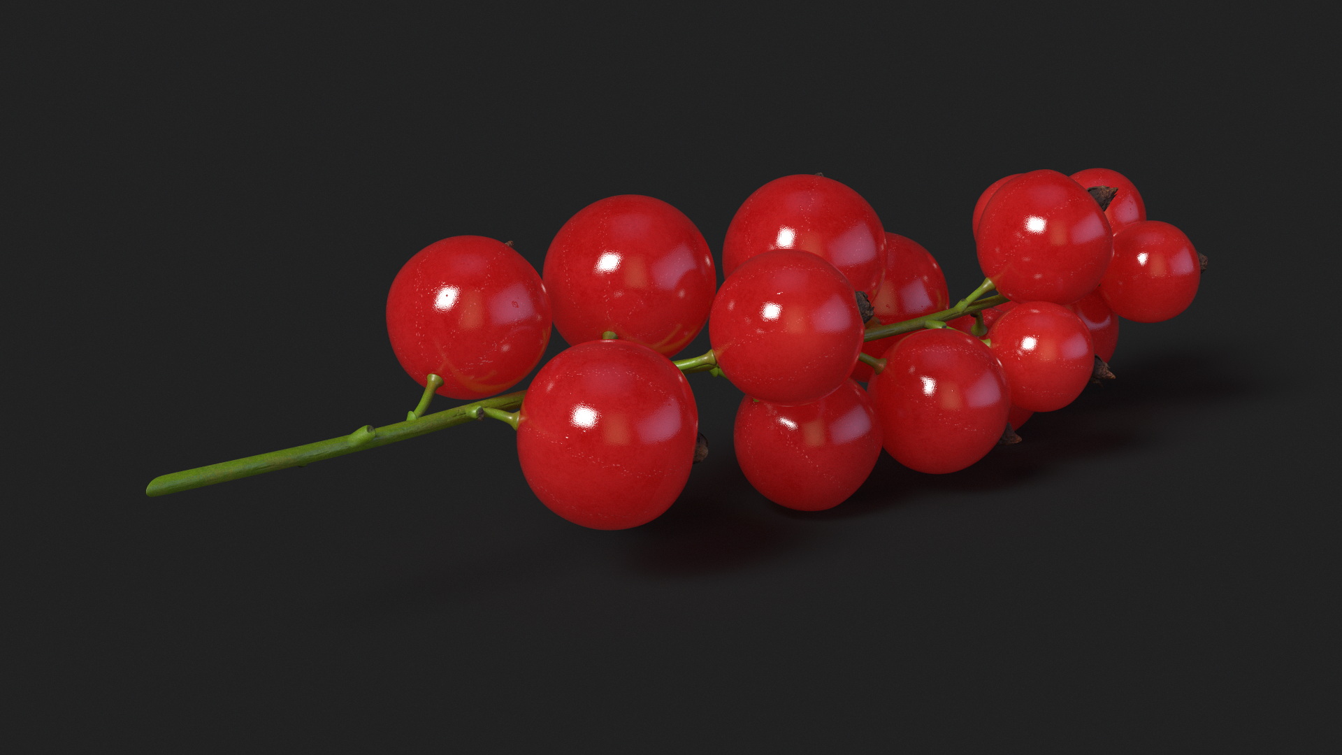 Red Currant Cluster 3D model