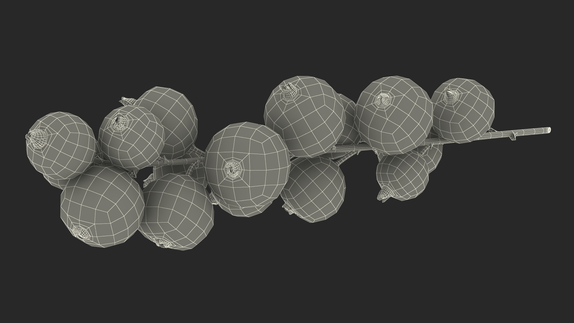 Red Currant Cluster 3D model