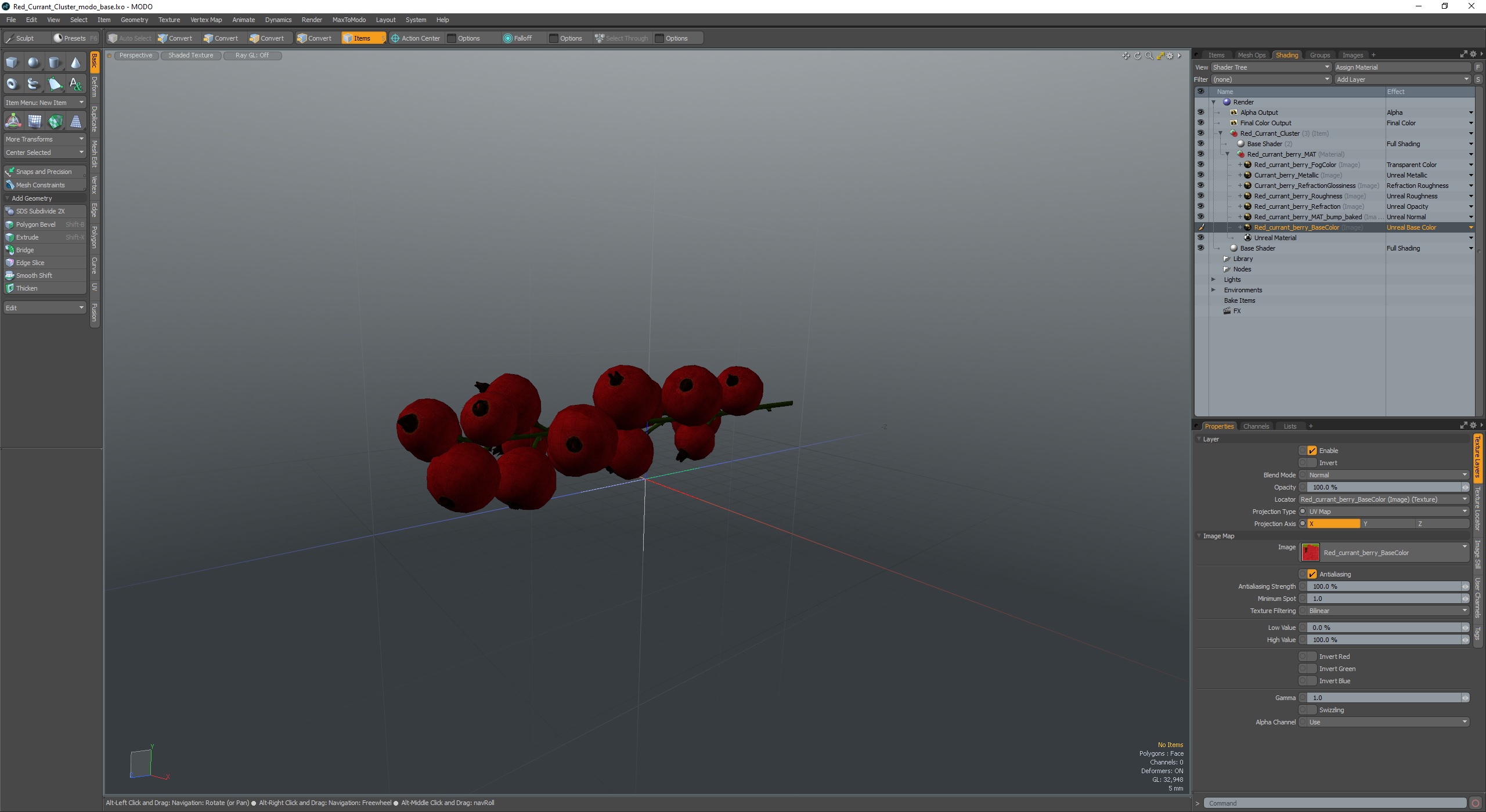 Red Currant Cluster 3D model