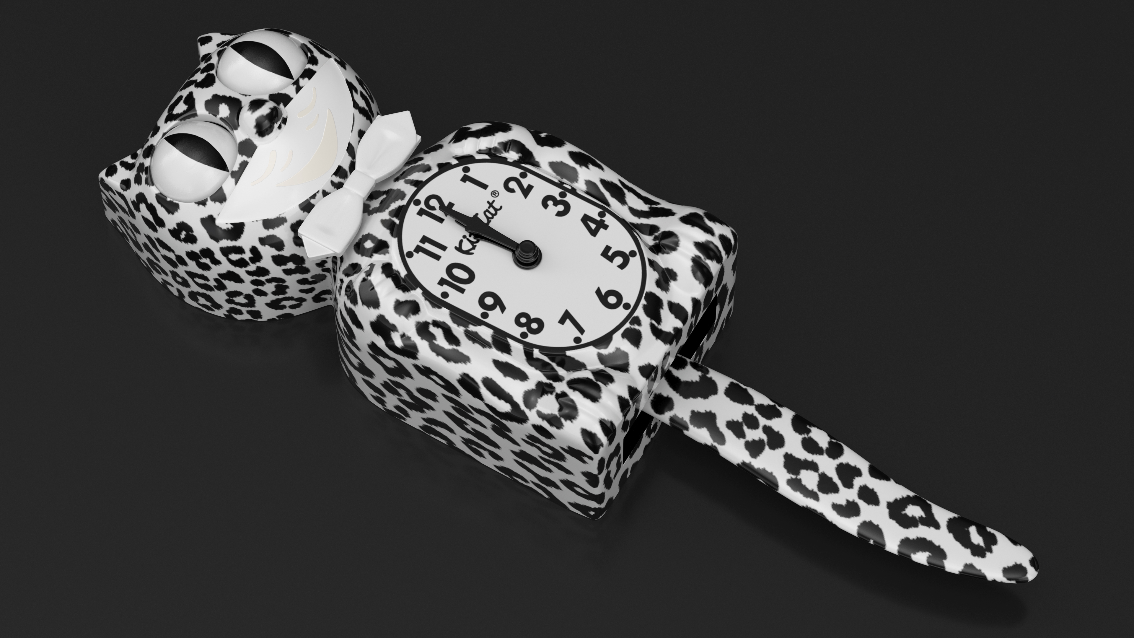 3D Snow Leopard Kit Cat Clock Rigged model