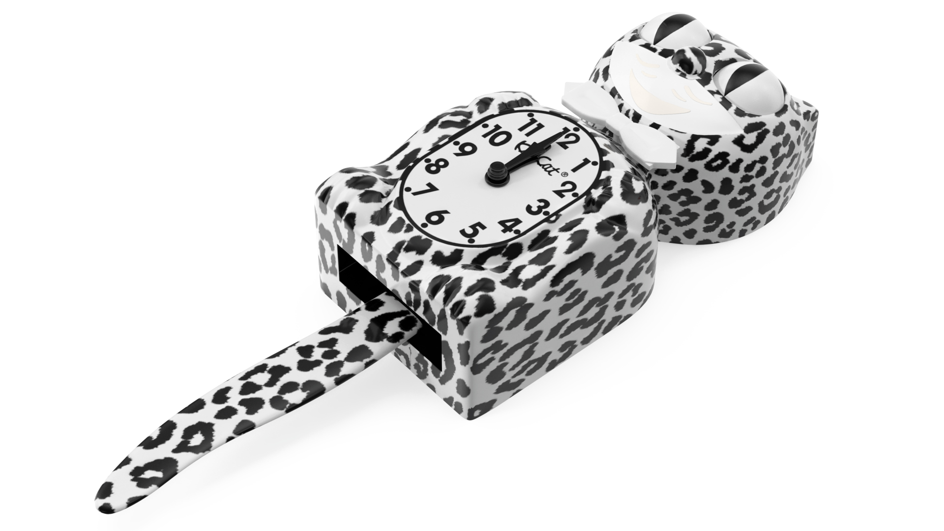 3D Snow Leopard Kit Cat Clock Rigged model