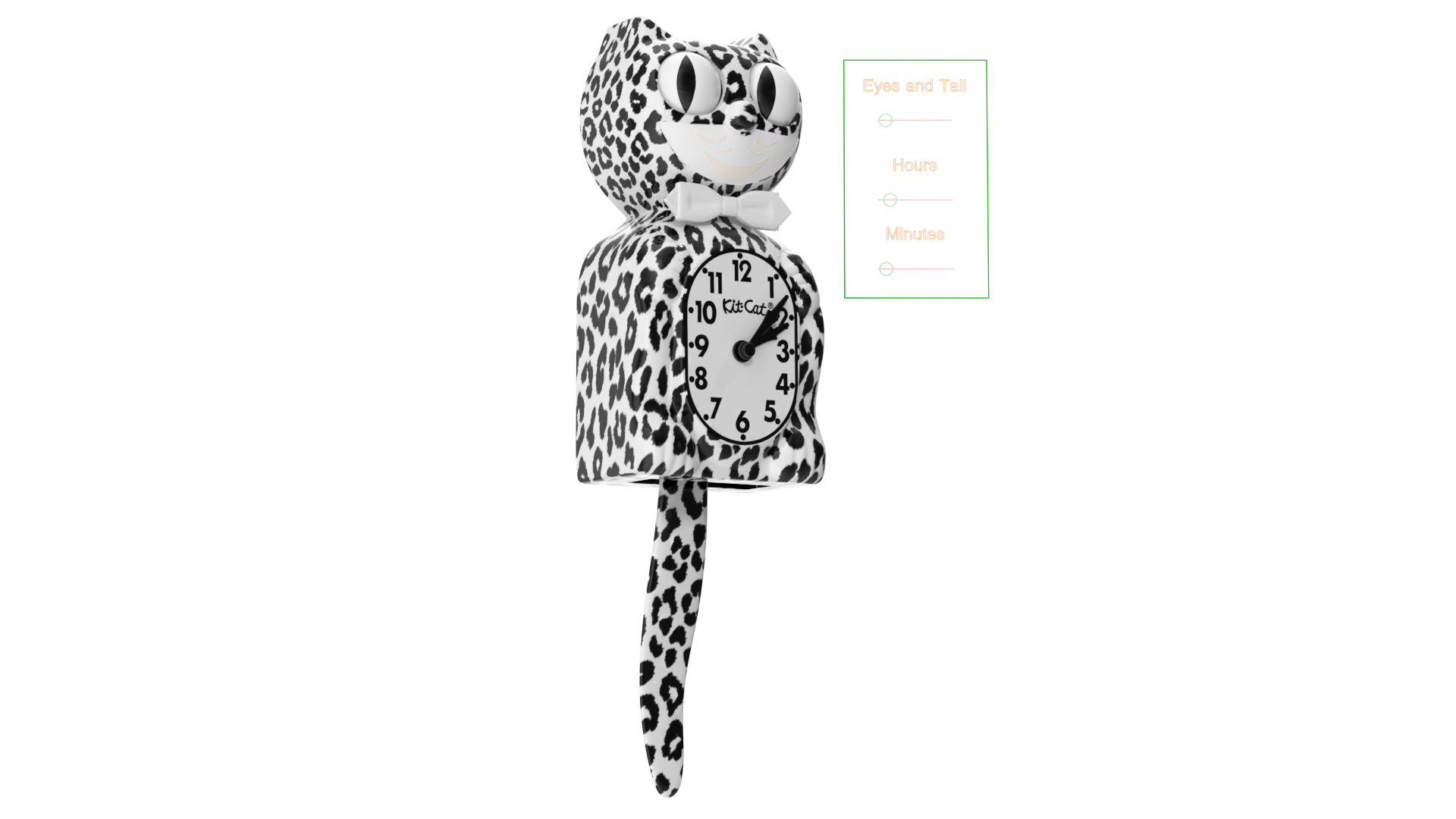 3D Snow Leopard Kit Cat Clock Rigged model