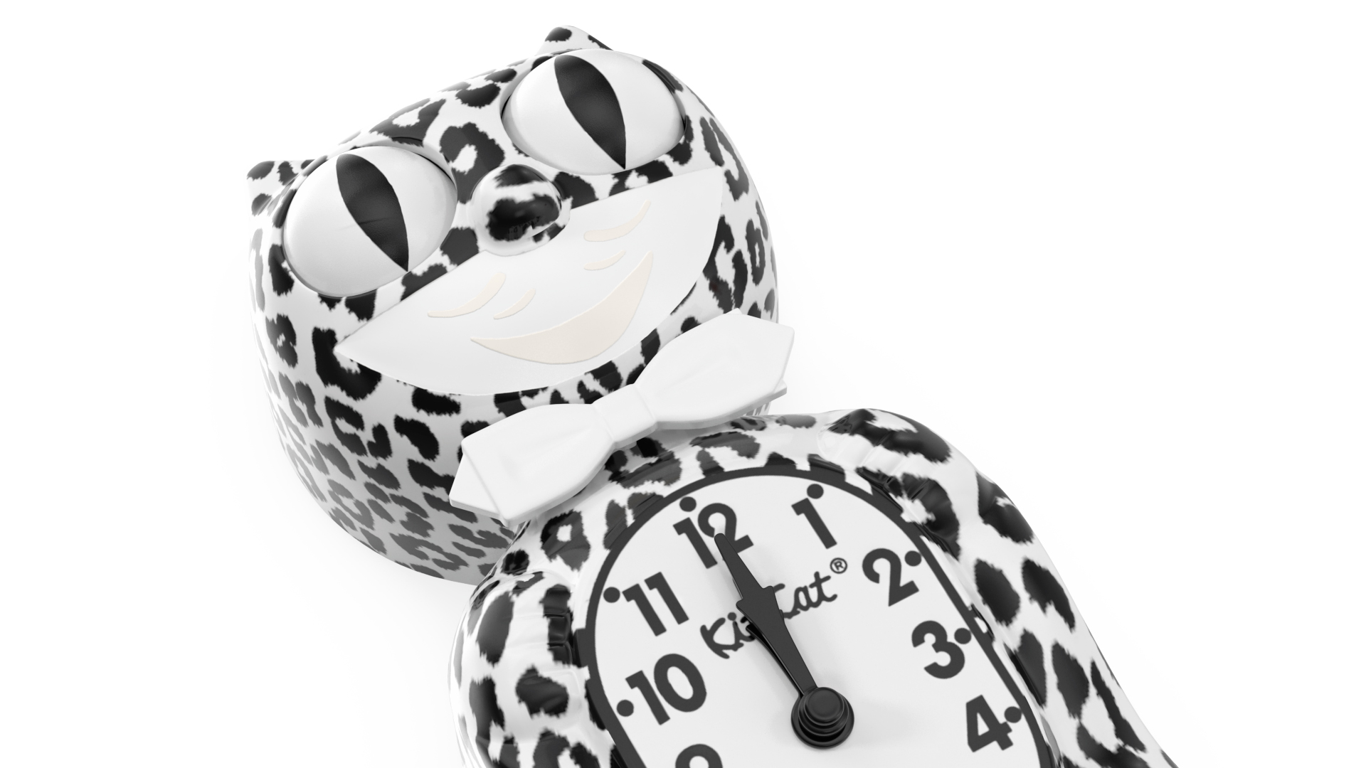 3D Snow Leopard Kit Cat Clock Rigged model