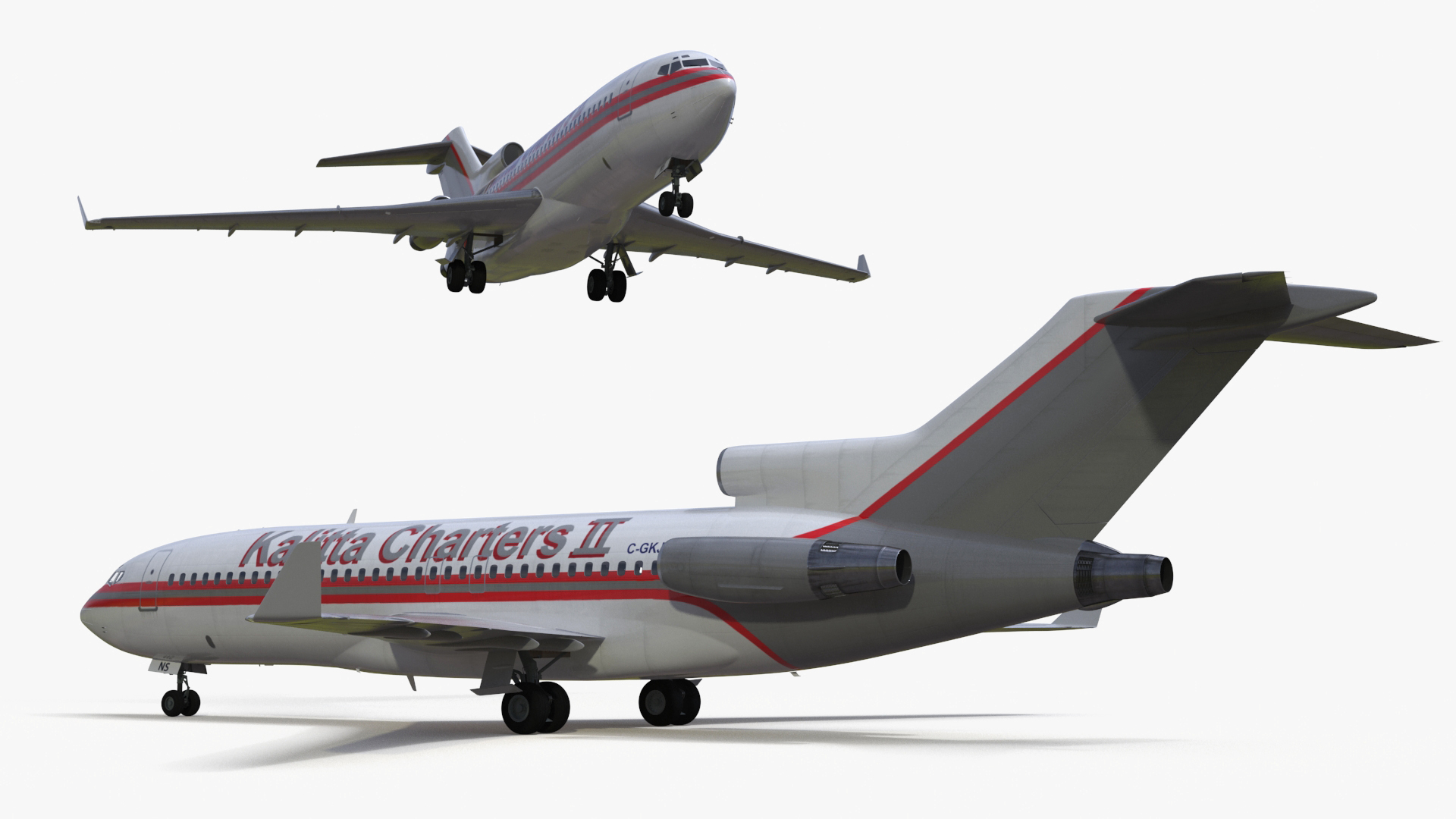 Charter Boeing 727-100 Kalitta Charters 3D model