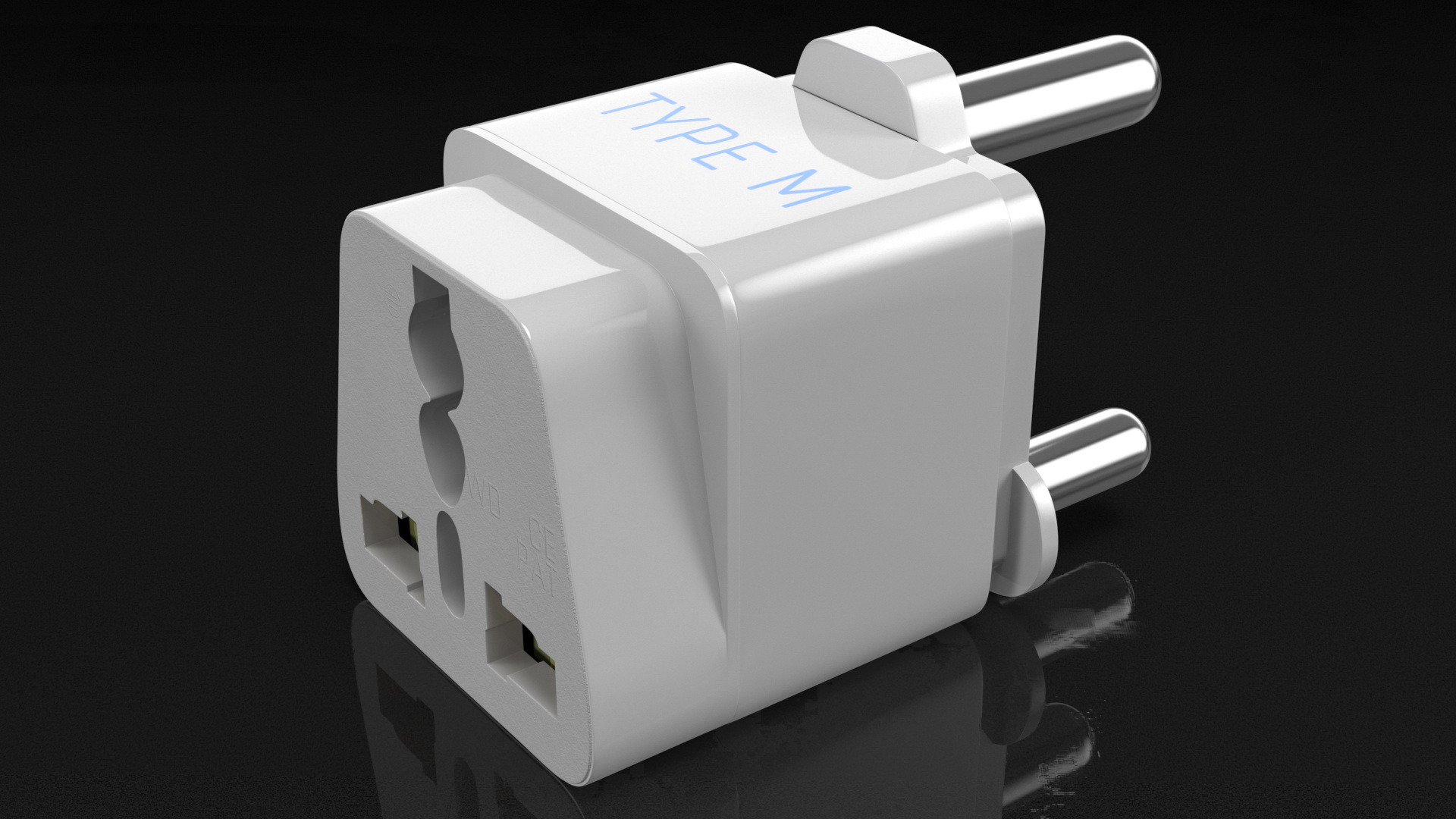 3D Type M Electrical Plug Adapter White