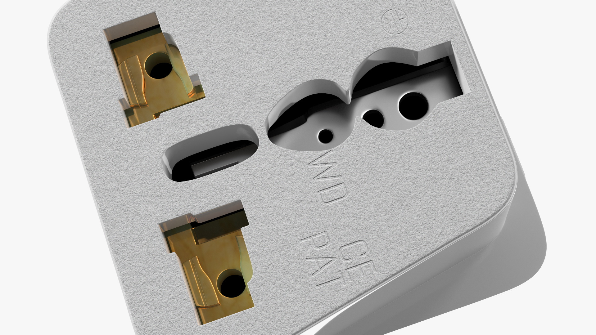 3D Type M Electrical Plug Adapter White