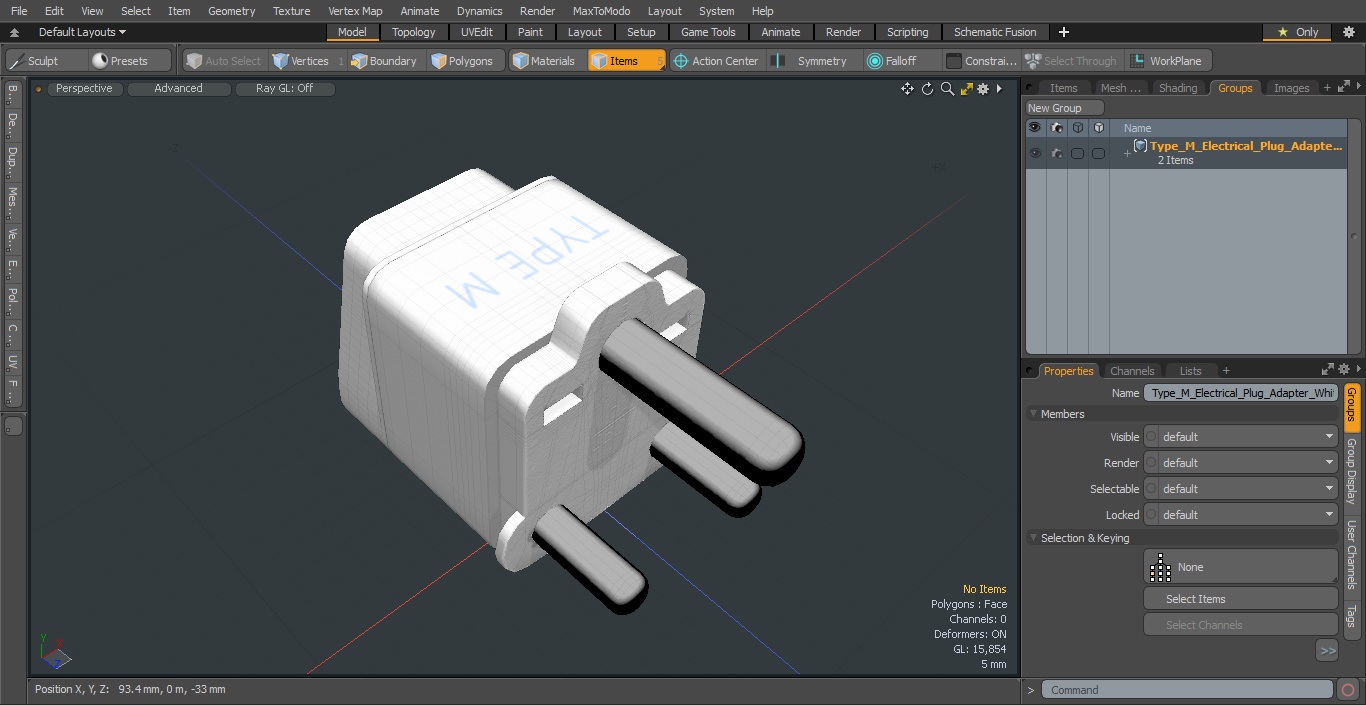 3D Type M Electrical Plug Adapter White