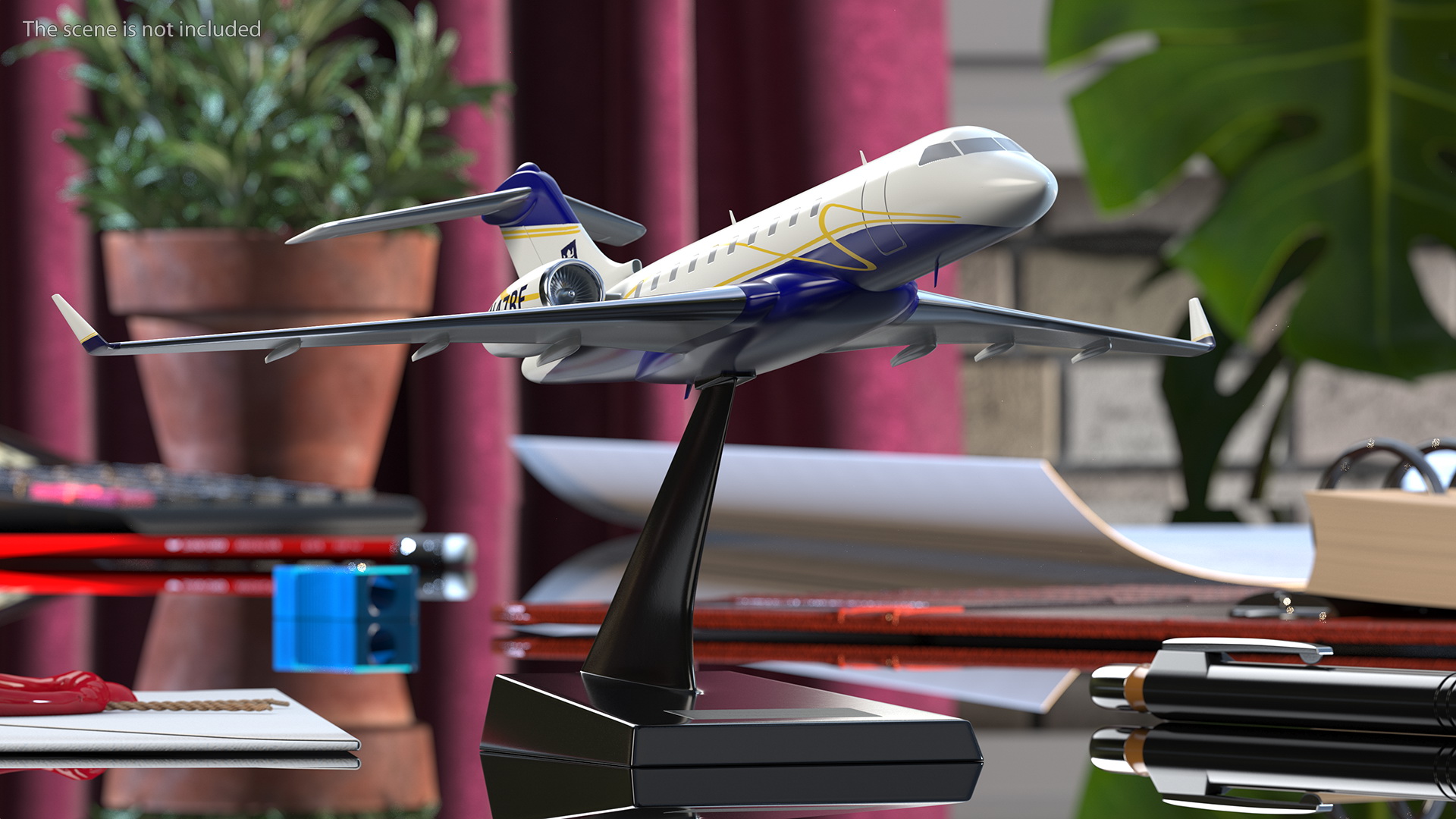 3D model Bombardier Global 6000 Scale Model with Stand
