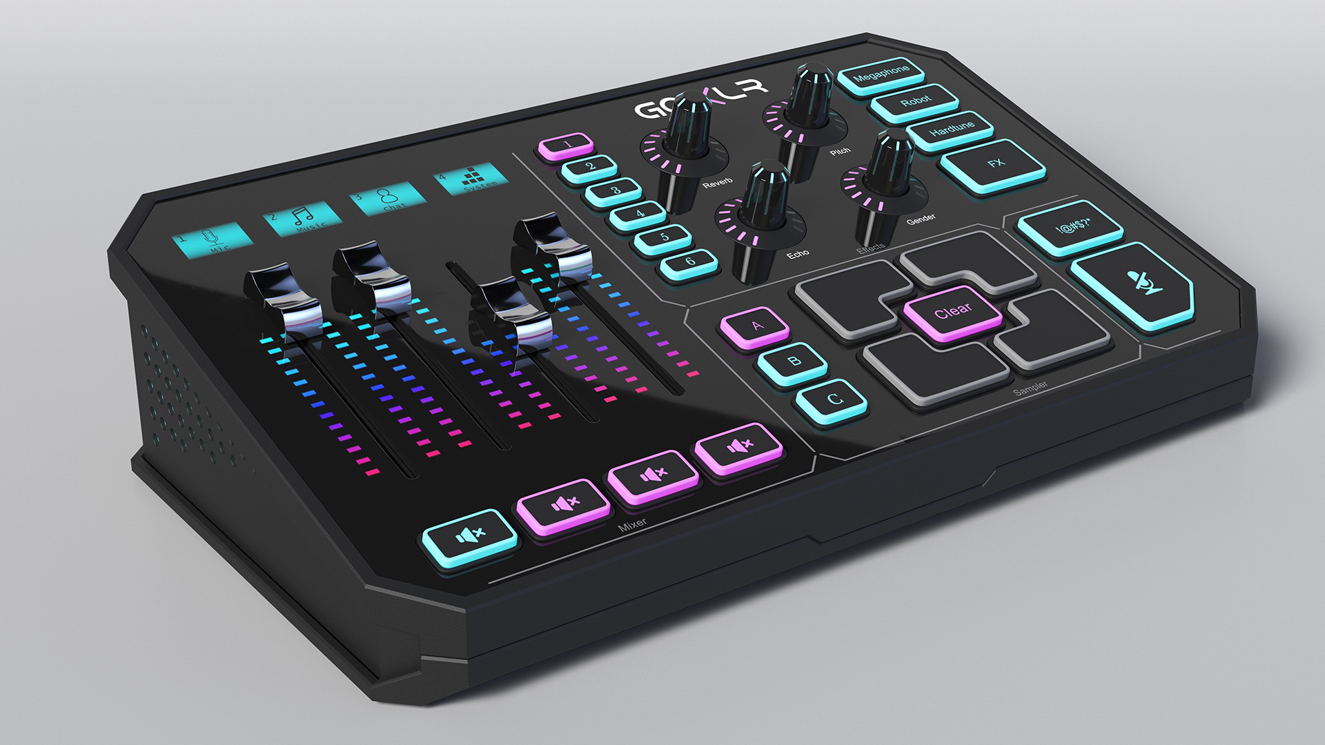 3D Online Broadcaster Platform GoXLR Lights On model
