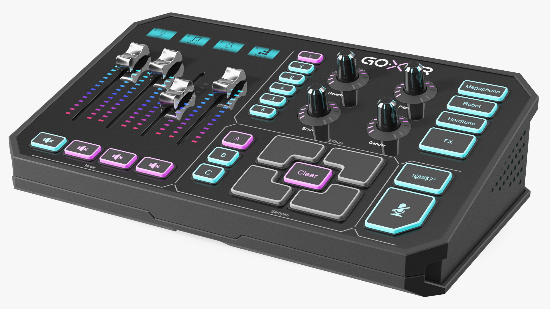 3D Online Broadcaster Platform GoXLR Lights On model