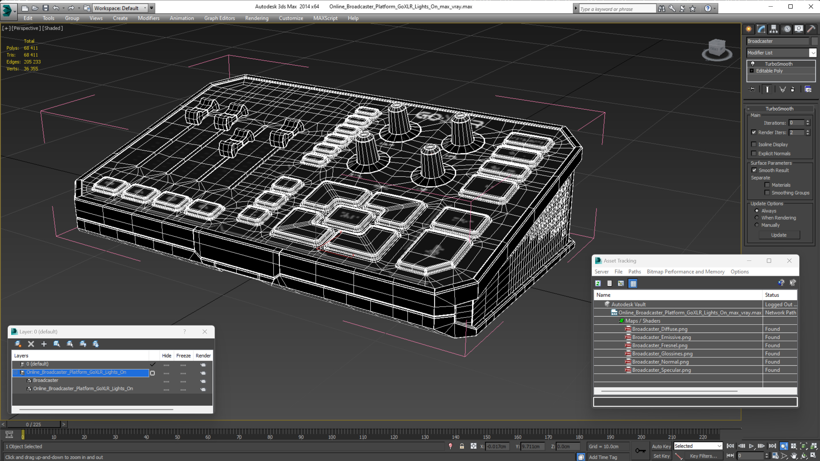3D Online Broadcaster Platform GoXLR Lights On model
