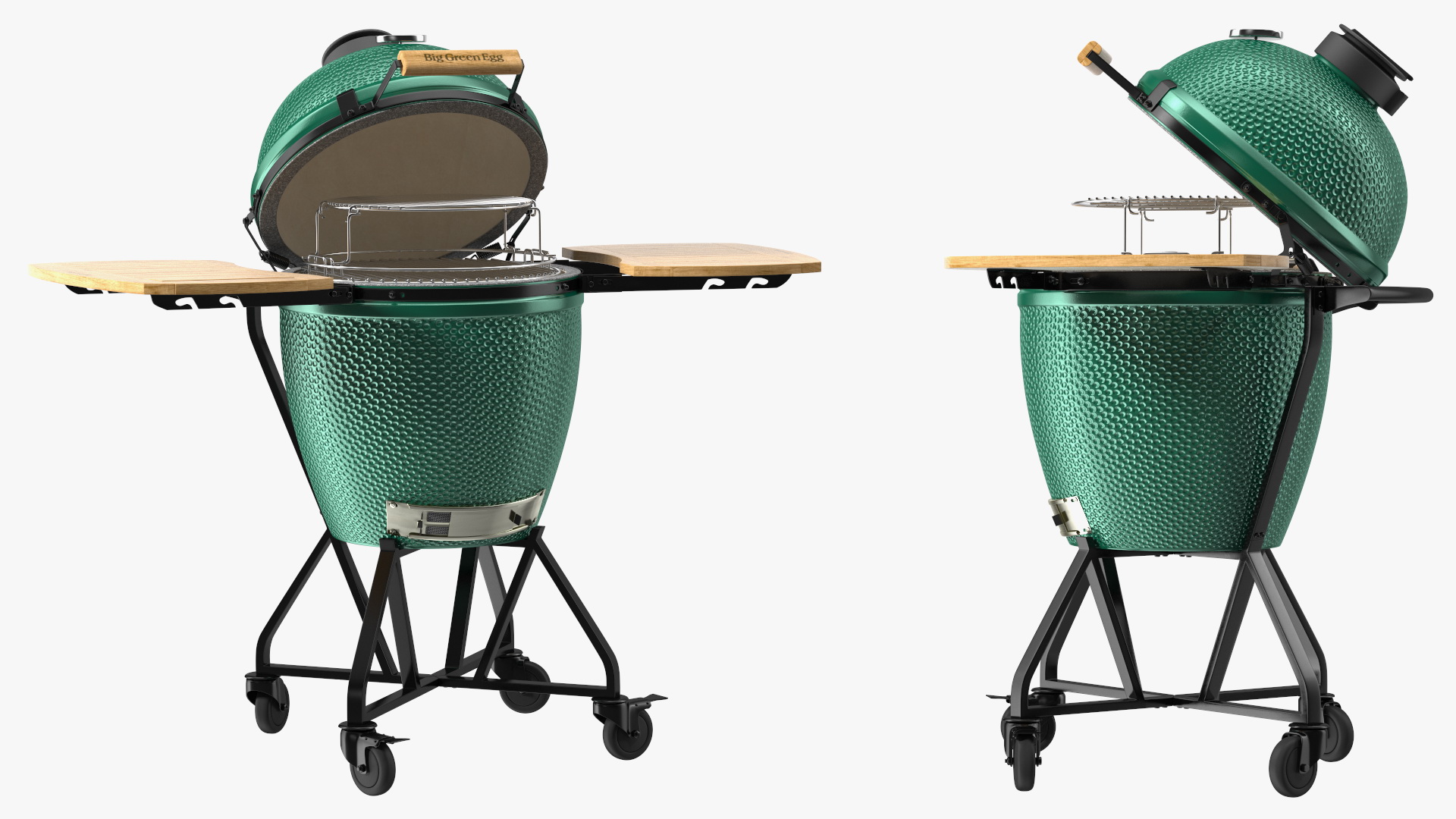 3D Big Green Egg Barbecue Grill Open model