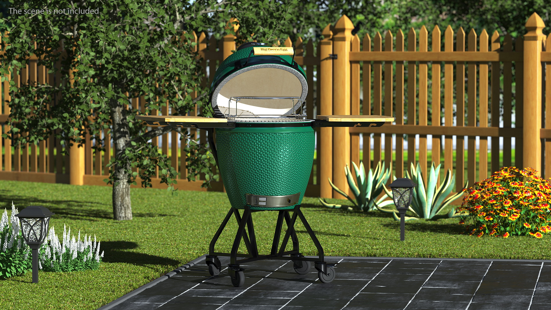 3D Big Green Egg Barbecue Grill Open model