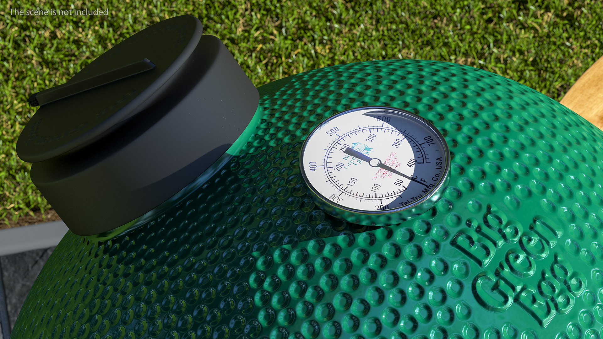 3D Big Green Egg Barbecue Grill Open model